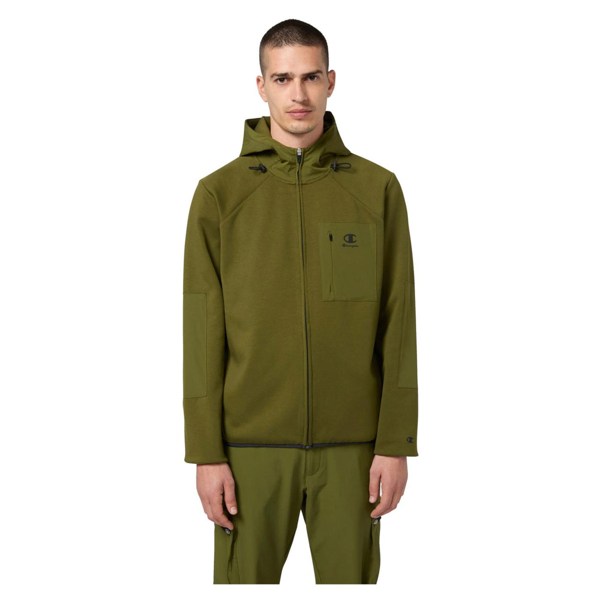 CHAMPION FZ HOODIE SWEATSHIRT - Verde militare - vista 2