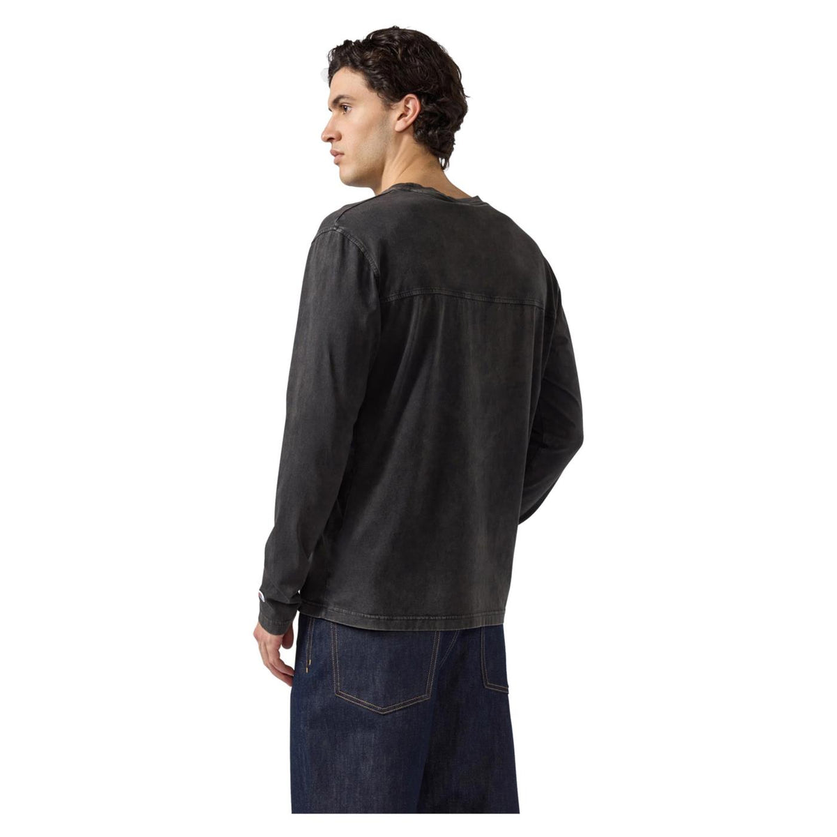 CHAMPION CREWNECK LONG SLEEVE TEE - Nero - vista 3