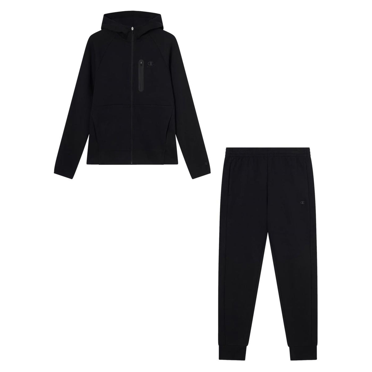 CHAMPION M HOODED FULL ZIP SUIT - Nero - vista 5