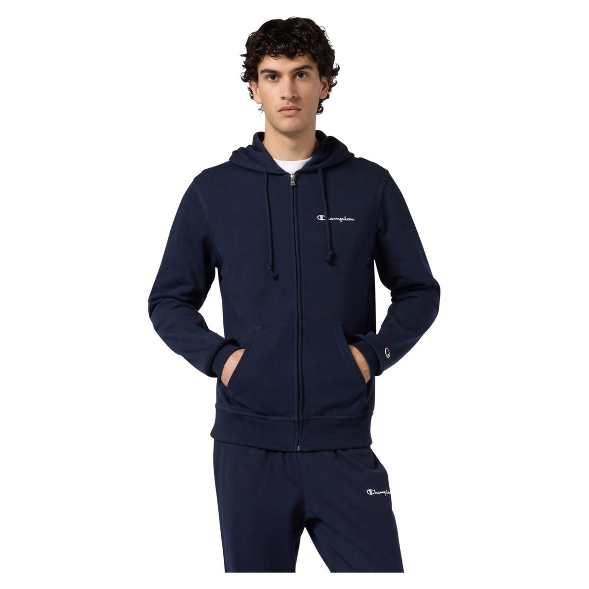 CHAMPION M HOODED FZ SWEATSHIRT - C1-blu - immagine principale