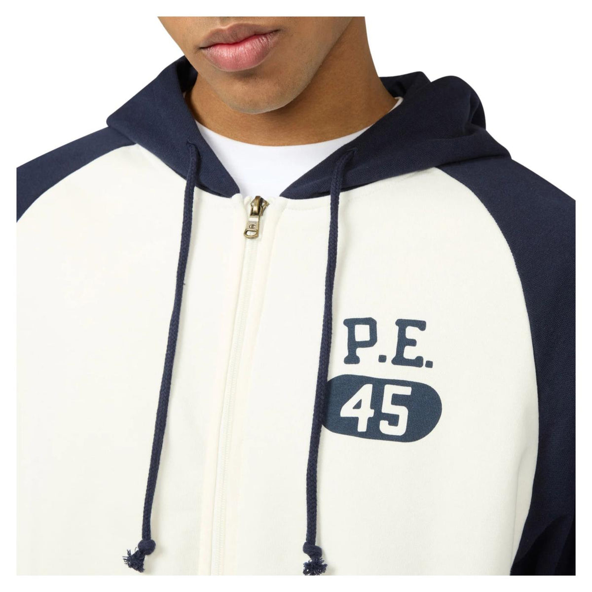 CHAMPION M HOODED FZ SWEATSHIRT - Bianco - vista 3