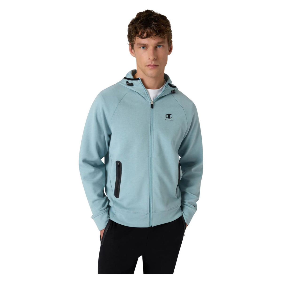CHAMPION M HOODED FZ SWEATSHIRT - Azzurro - immagine principale