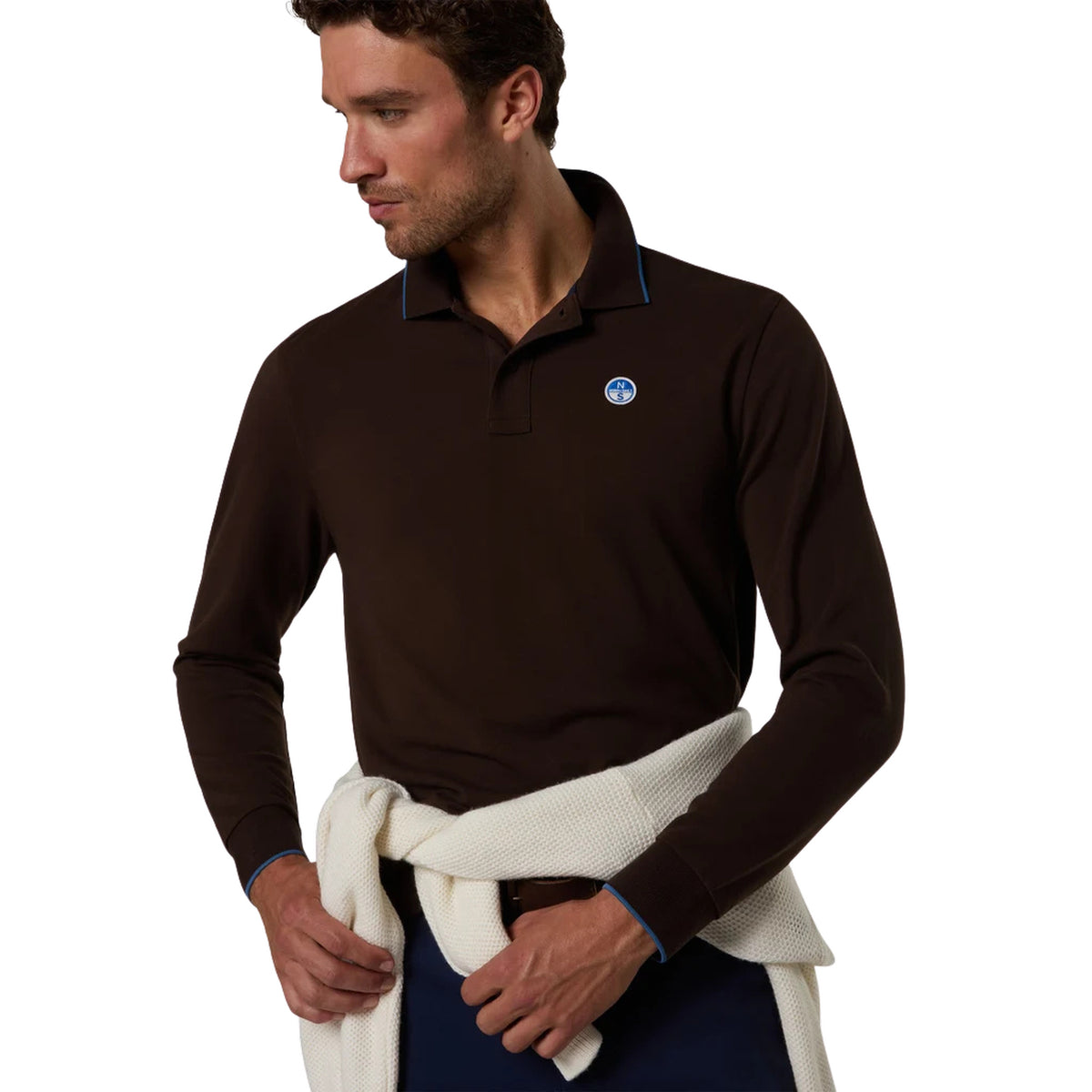NORTH SAILS POLO LONG SLEEVE - Marrone scuro - immagine principale