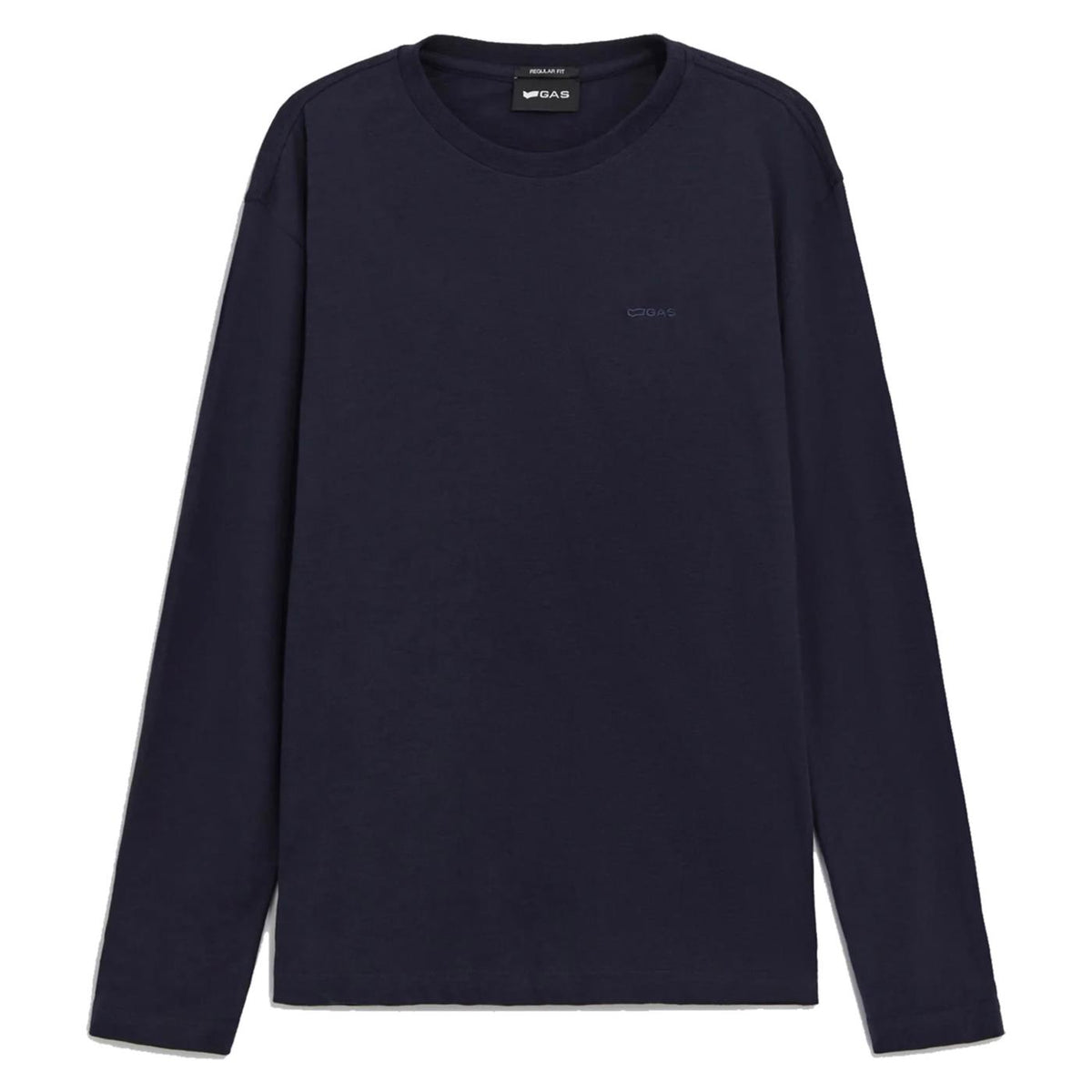 GAS T-SHIRT ML DHARIS LOGO - Blu - vista 2
