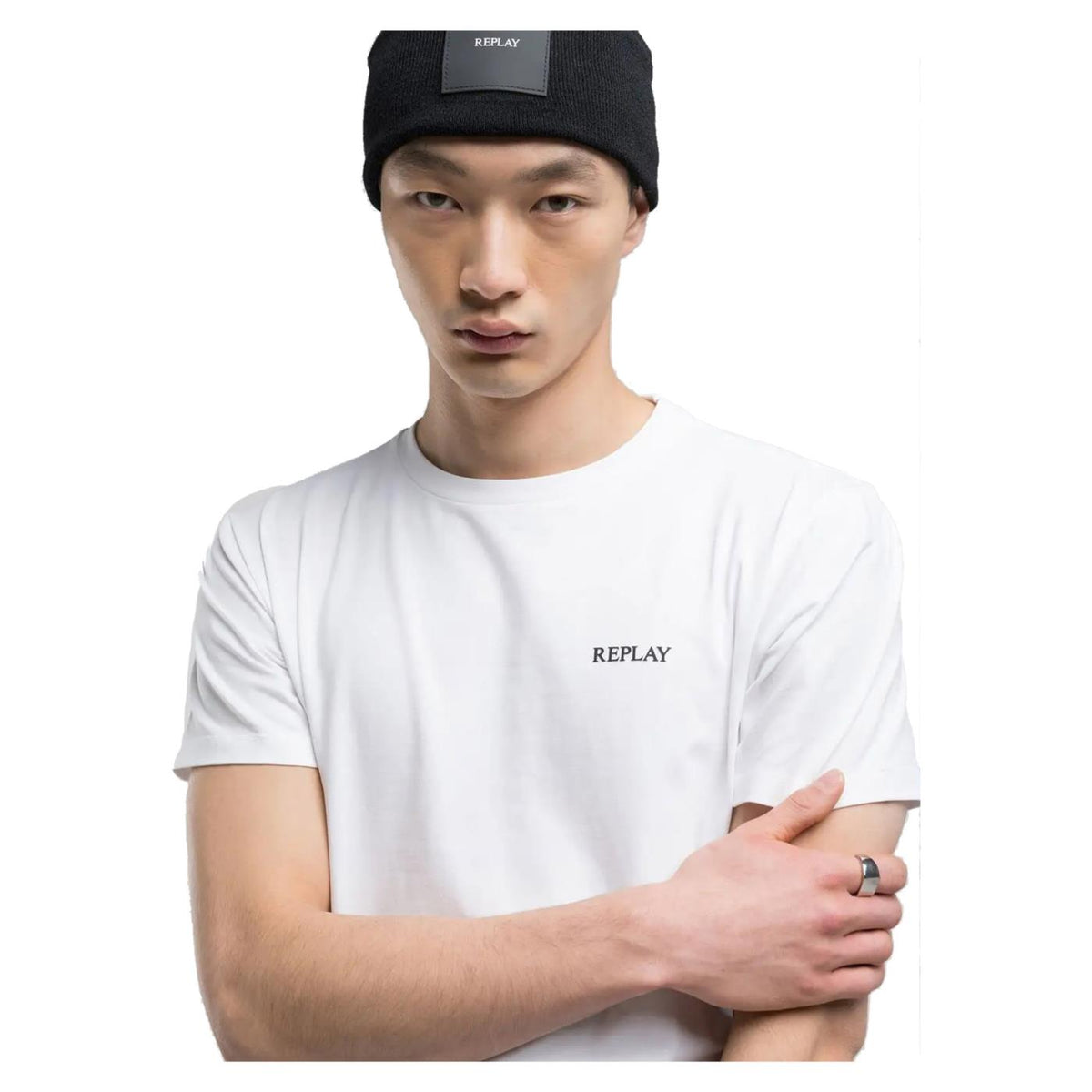 REPLAY TEE IN COTONE LETTERING