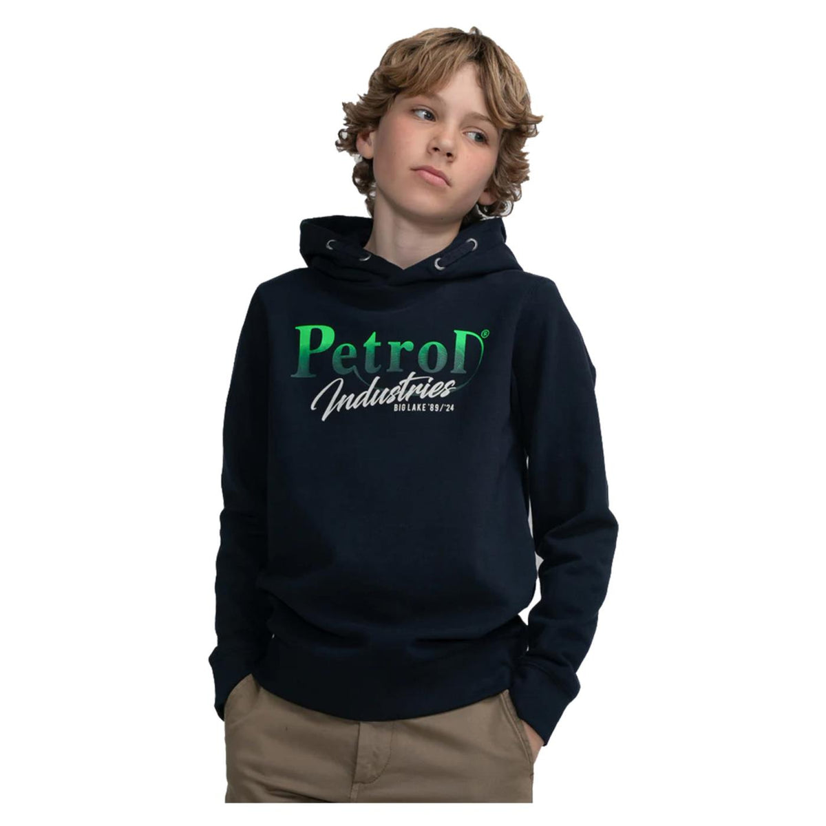 PETROL BOYS SWEATER HOODED PRINT