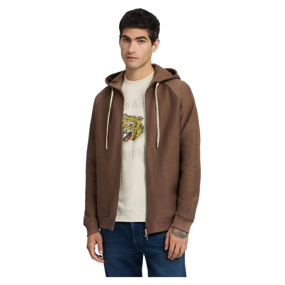REPLAY JACKET FLEECE DI COTONE - Marrone scuro - immagine principale