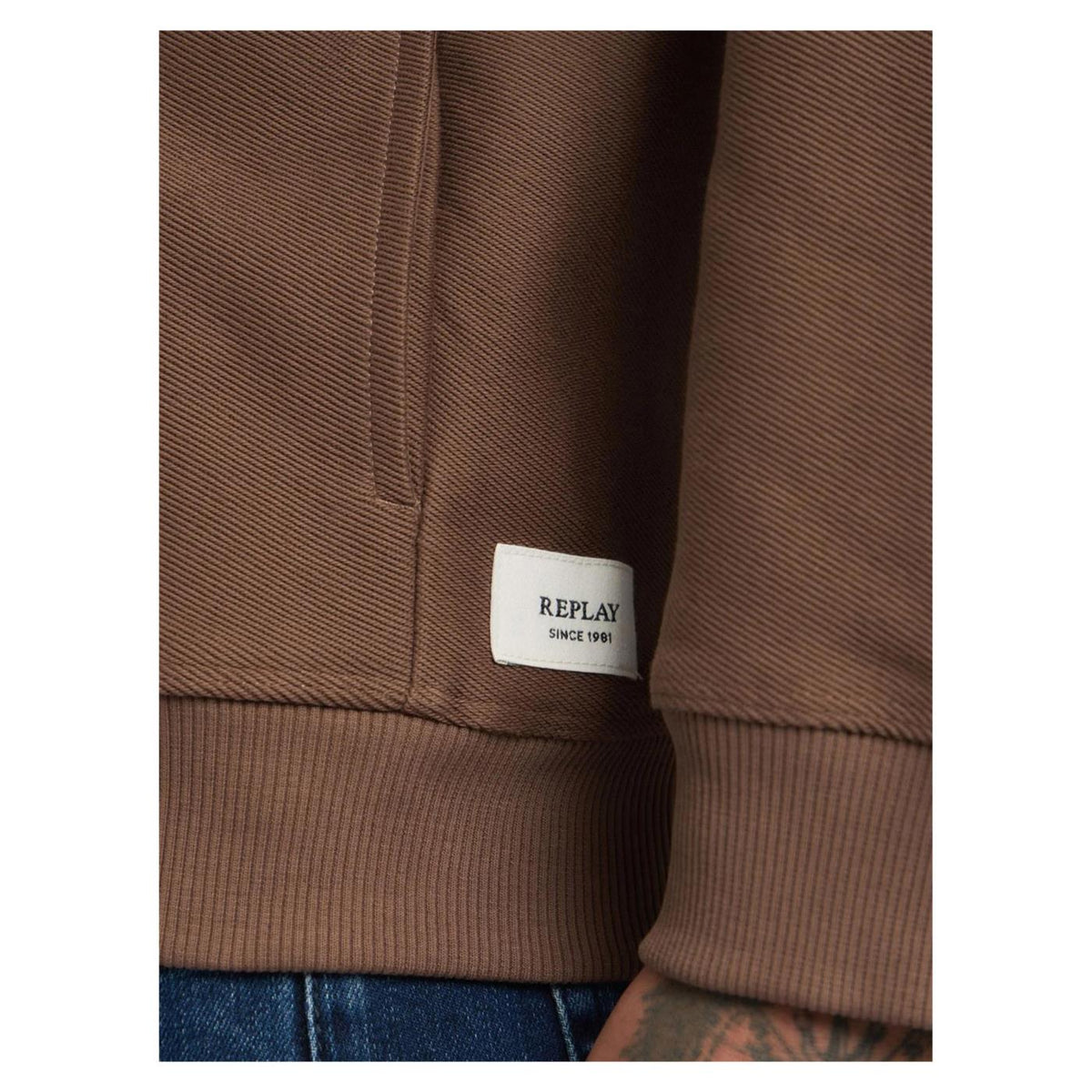 REPLAY JACKET FLEECE DI COTONE - Marrone scuro - vista 4
