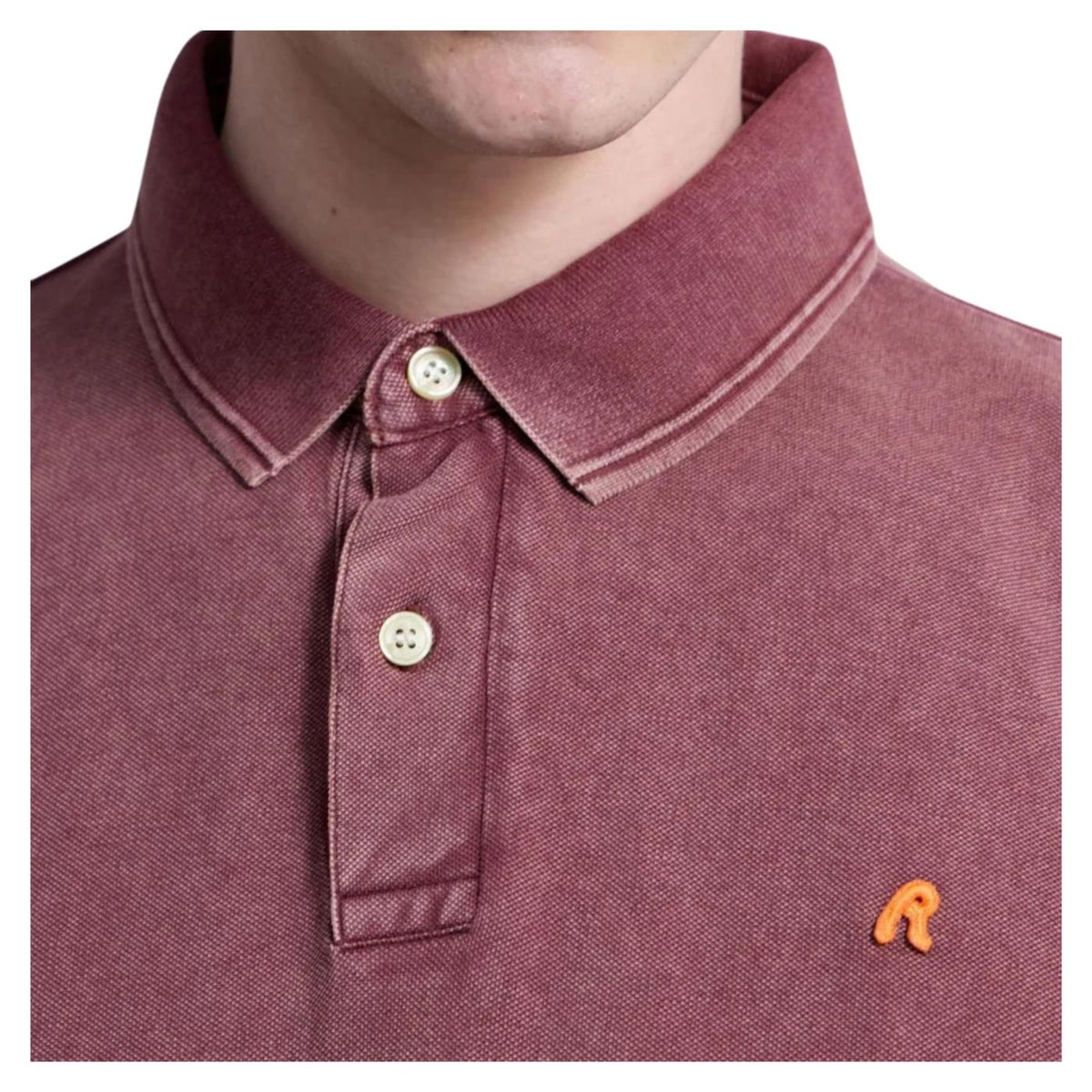 REPLAY POLO MC UOMO CON RICAMO - Bordeaux - vista 3