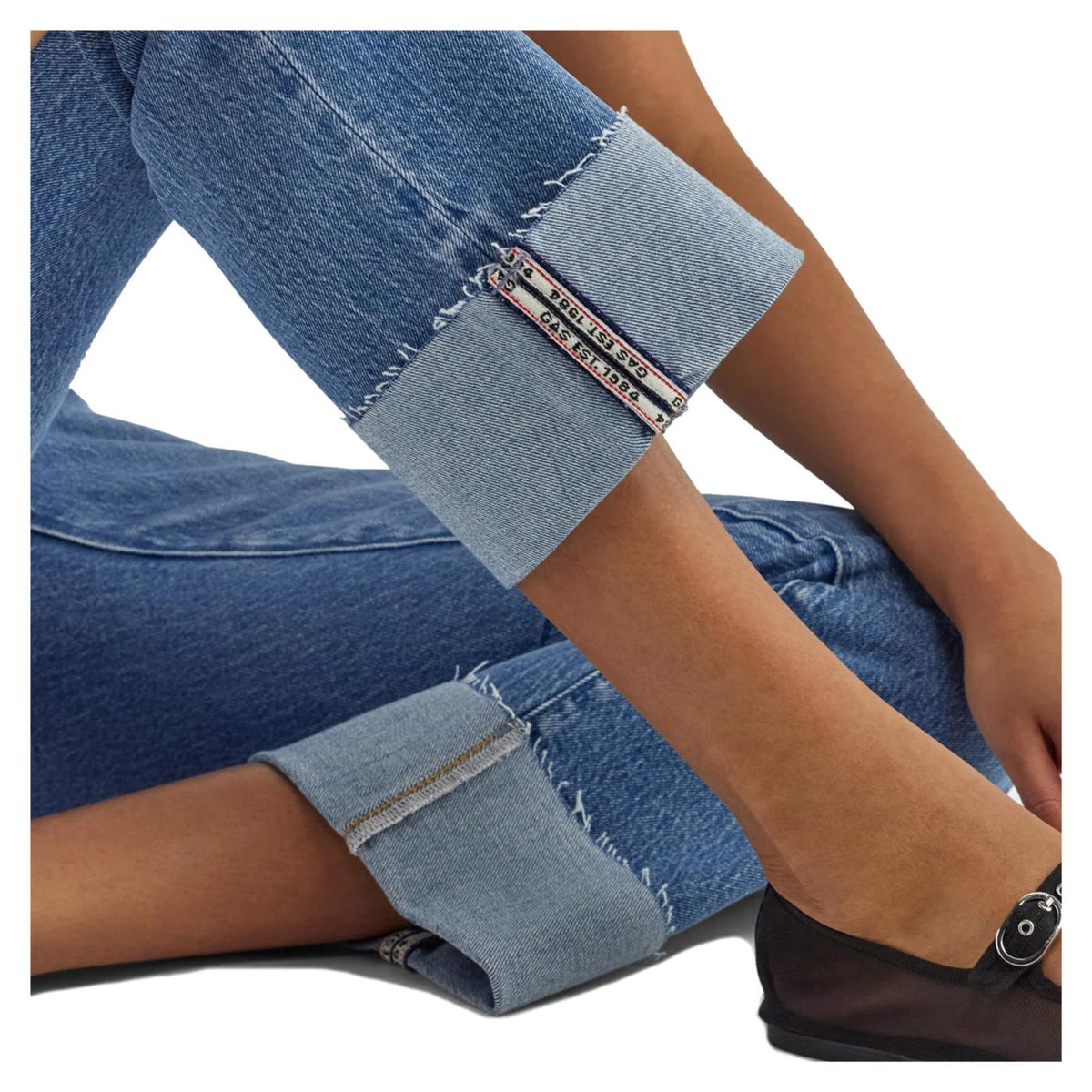 GAS STAR CROP FLARE L.26 - Denim - vista 5