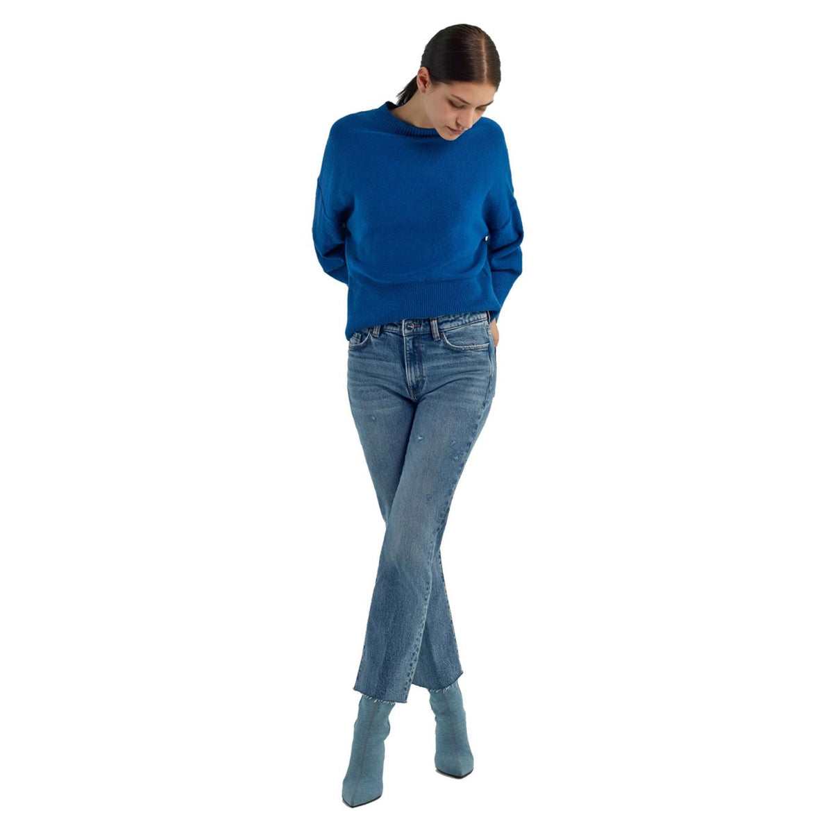 GAS STAR CROP FLARE - Denim - immagine principale
