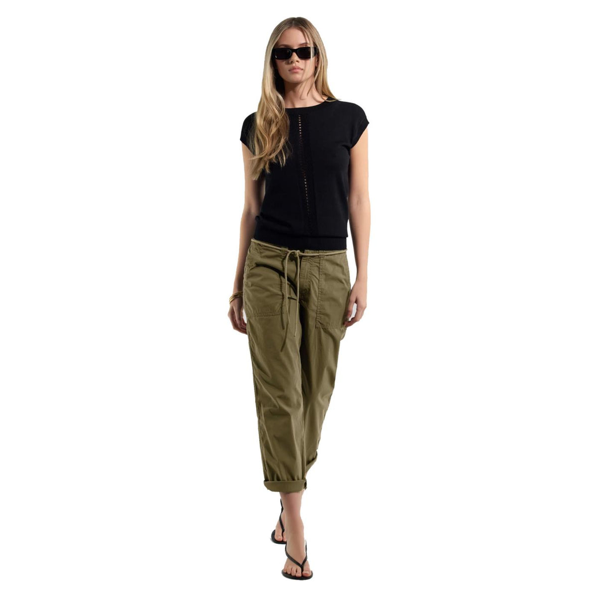 GAS PANT W PETRA GABARDINE - Militare - vista 3