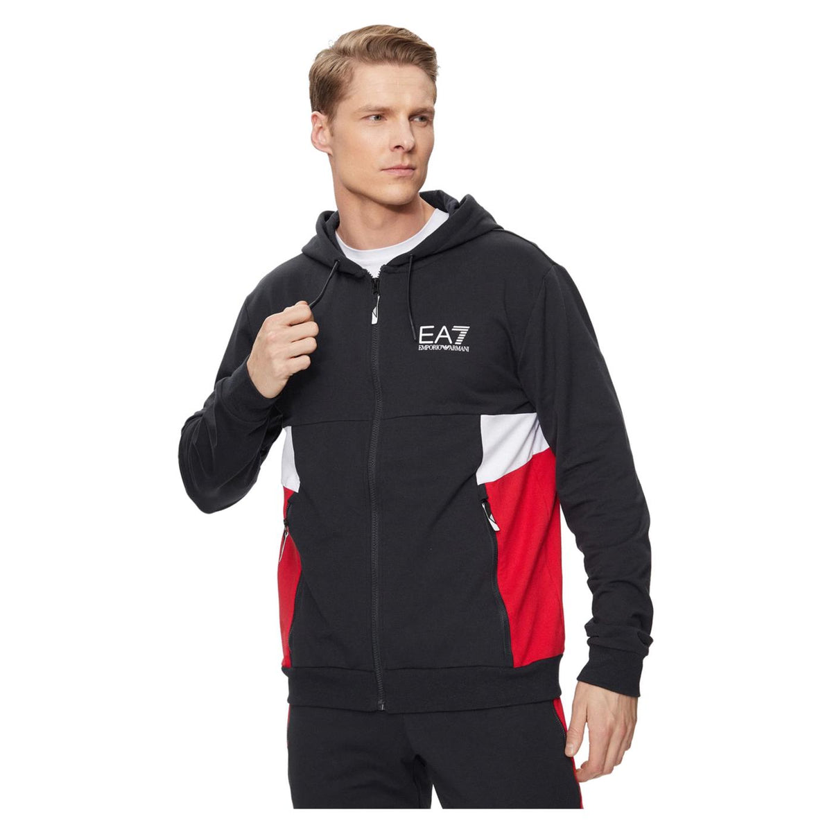 EMPORIO ARMANI 7 EA7 TRAIN SUMMER BLOCK HOODIE