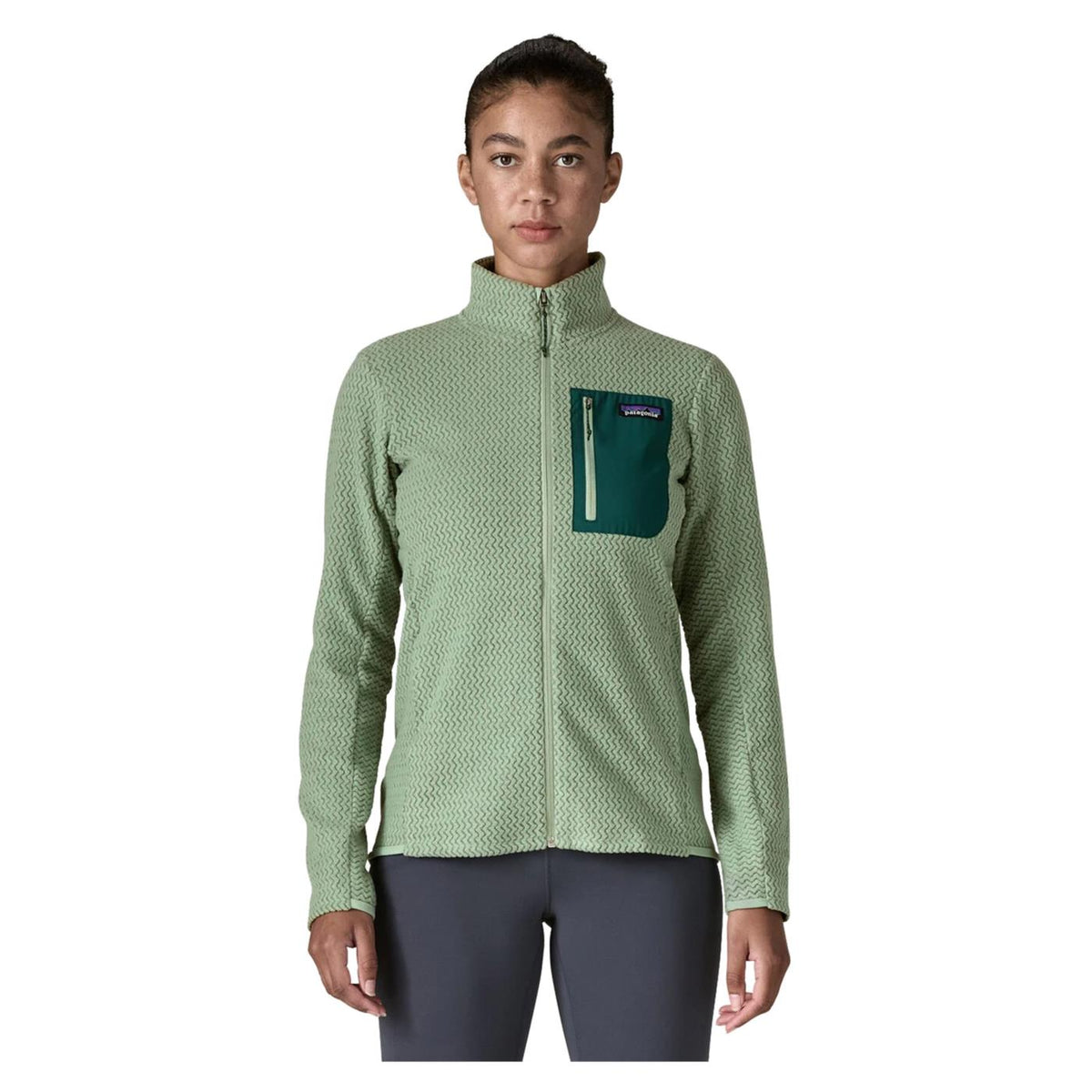 PATAGONIA WOMAN R1 AIR JACKET - Verde - vista 2