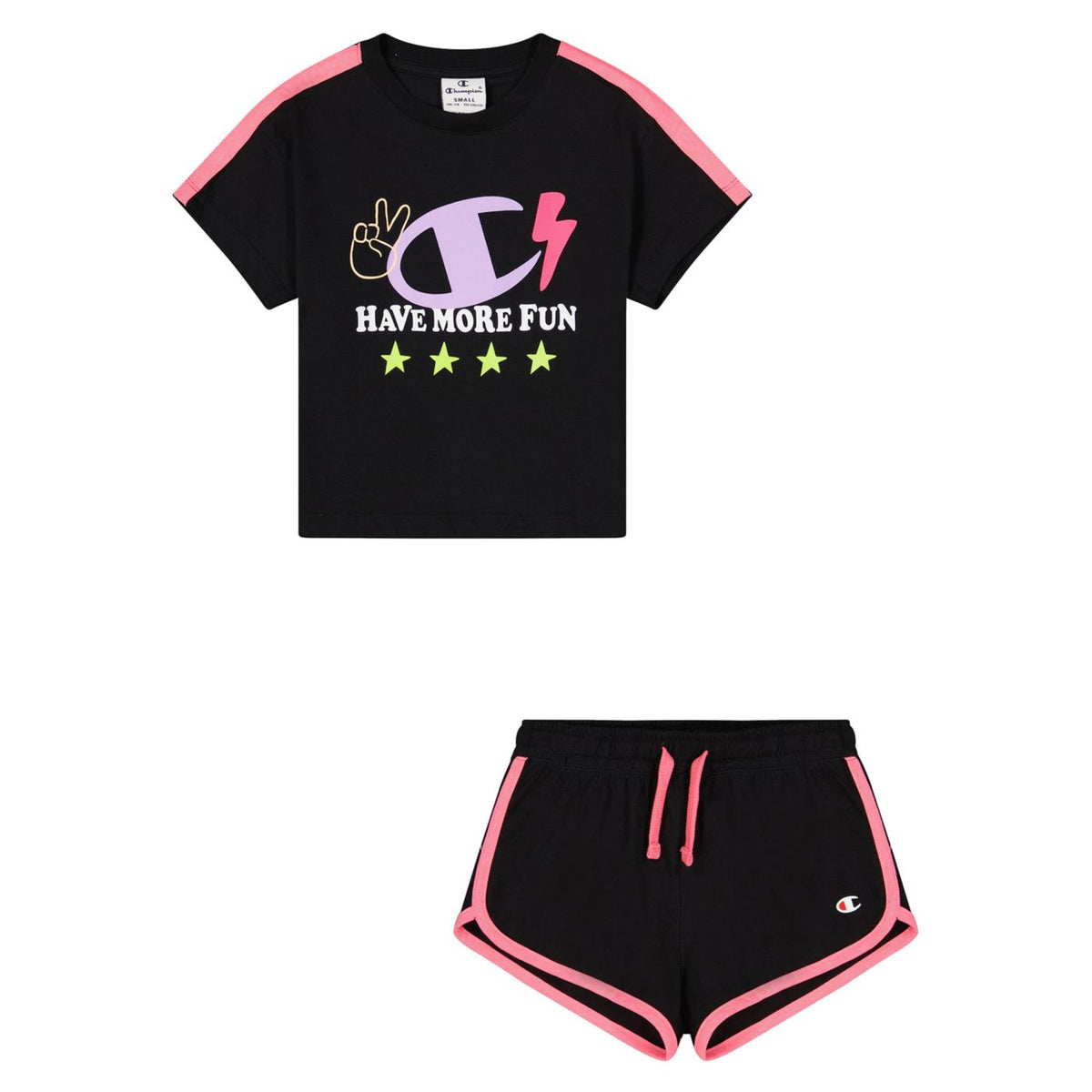 CHAMPION JR SET T-SHIRT+SHORTS - Nero - immagine principale
