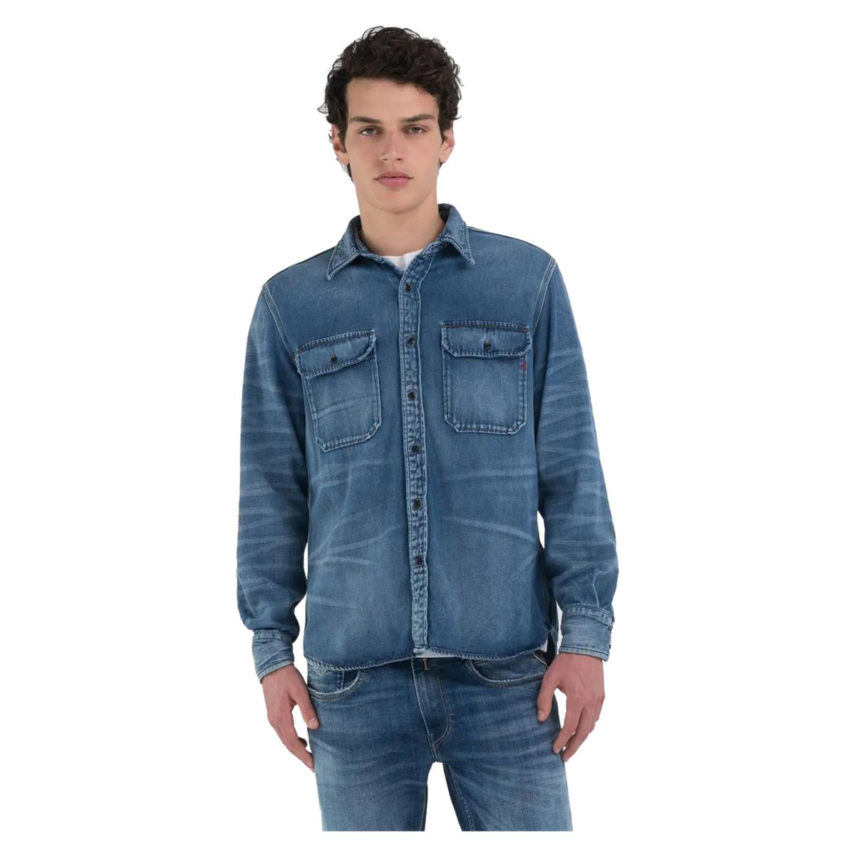 REPLAY CAMICIA DENIM REGULAR