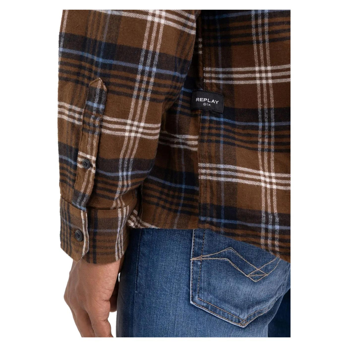 REPLAY CAMICIA UOMO - Marrone scuro - vista 6