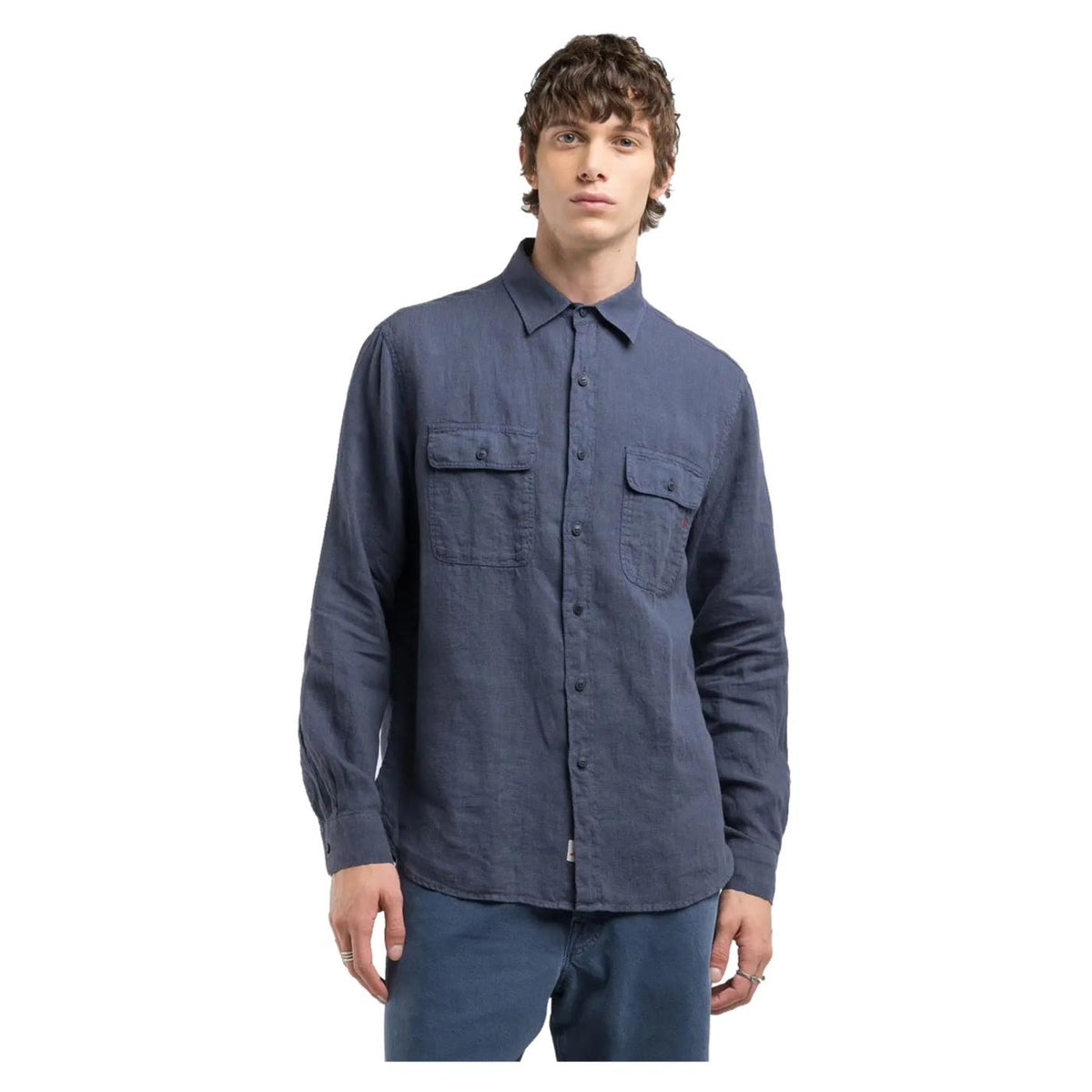 REPLAY REGULAR FIT LINEN SHIRT