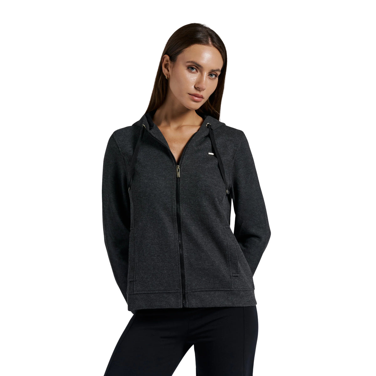 FREDDY SLOUNGE W FZ HOODY FLEECE - Grigio scuro - immagine principale