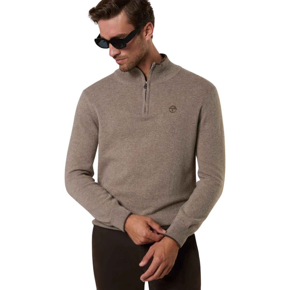 NORTH SAILS HALF ZIP 12GG KNITWEAR - Beige - immagine principale