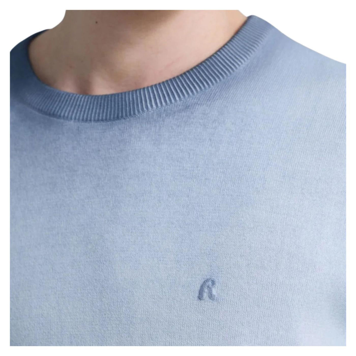 REPLAY MAGLIA PULLOVER COTONE - Azzurro - vista 3