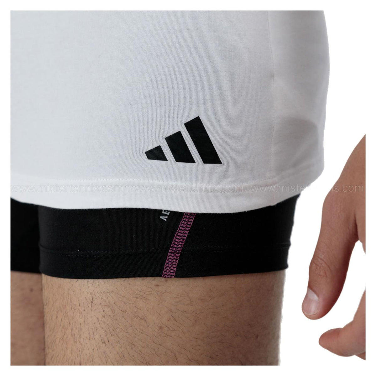 ADIDAS UNDERWEAR 2PK T-SHIRT V ACTIVE FLEX - Bianco - vista 3