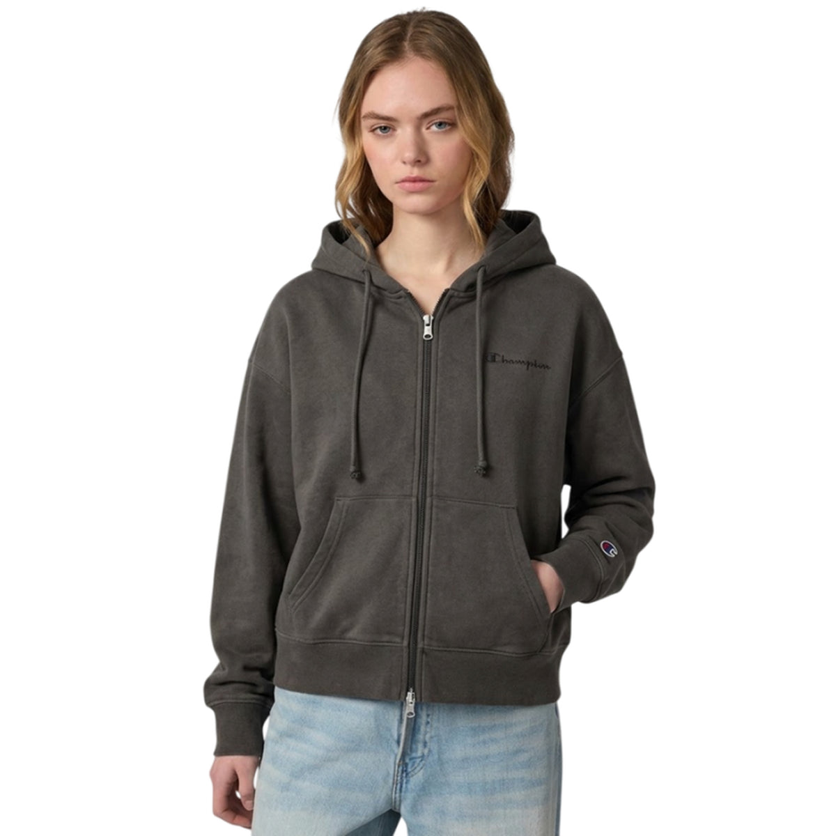 CHAMPION FZ HOODIE W SWEATSHIRT - Grigio scuro - immagine principale