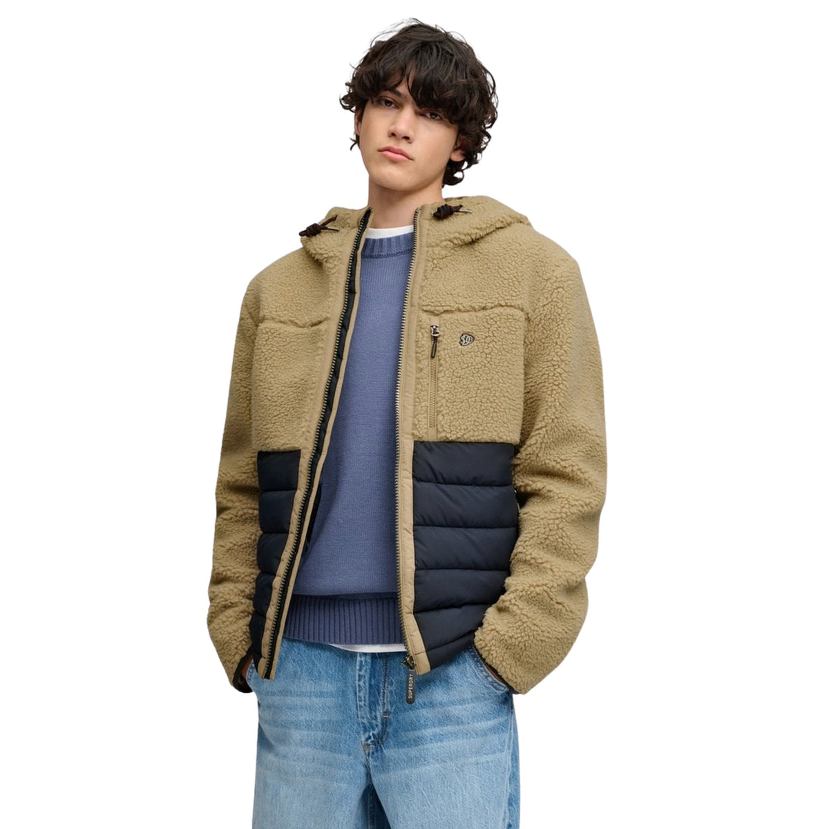 SUPERDRY OUTDOOR BORG HYBRID JKT - Beige - immagine principale