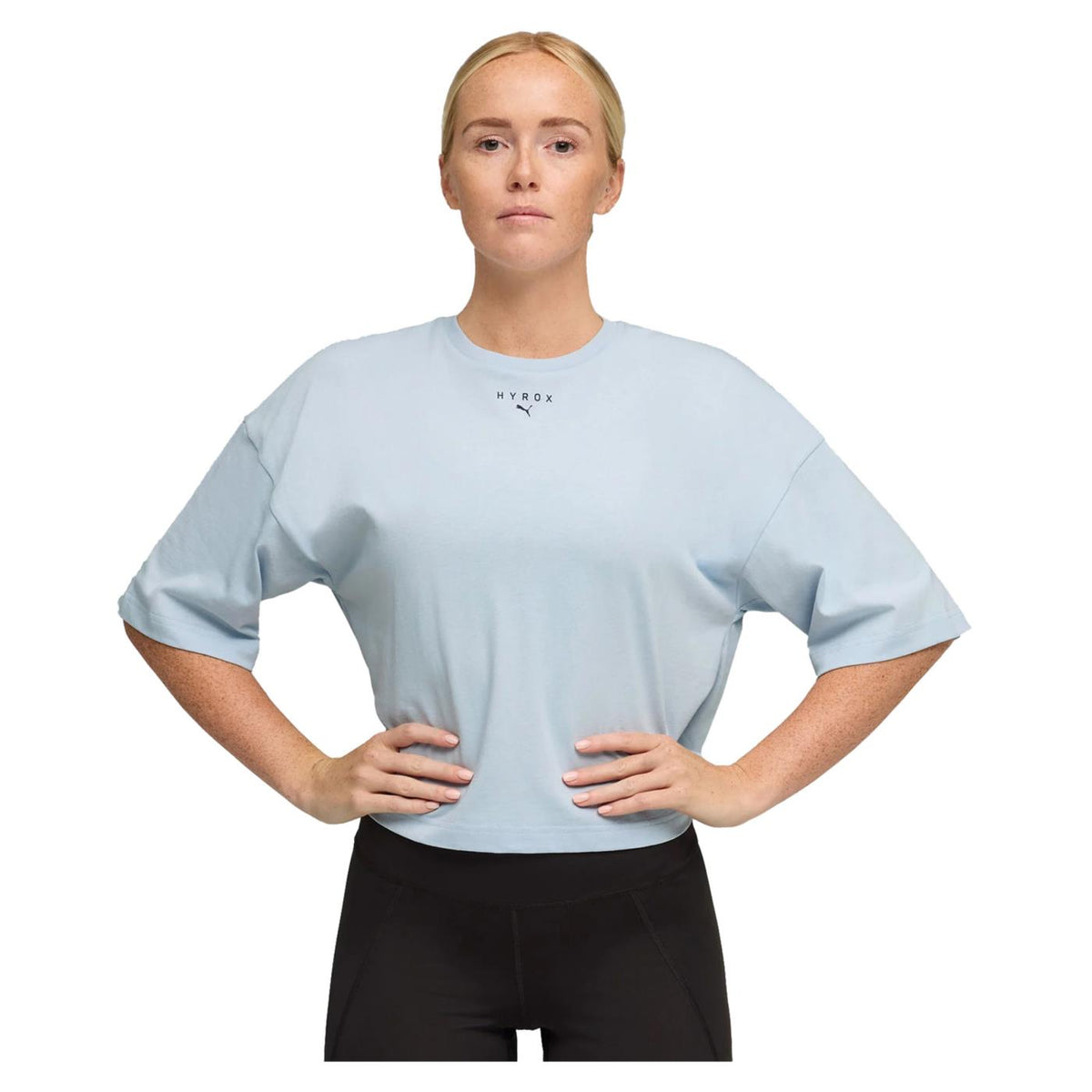 PUMA W HYROX CROPED STYLE TEE - Azzurro - immagine principale