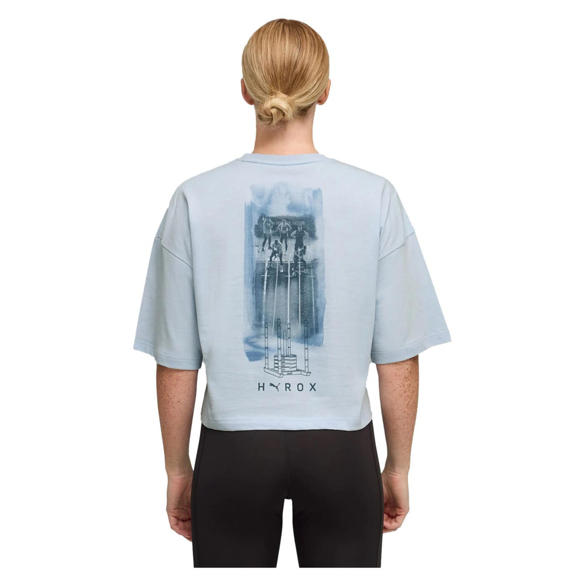 PUMA W HYROX CROPED STYLE TEE - Azzurro - vista 2