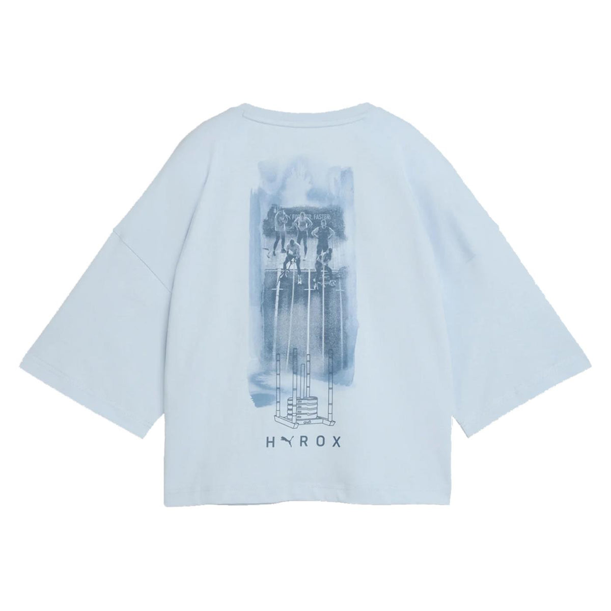 PUMA W HYROX CROPED STYLE TEE - Azzurro - vista 4