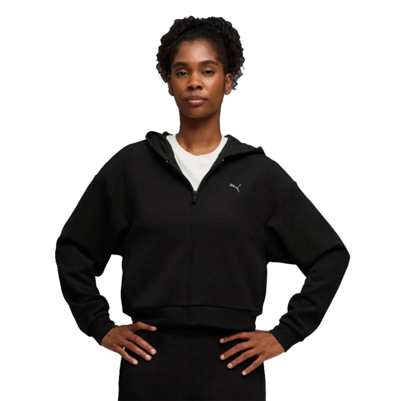 PUMA W CLOUDSPUN FZ HOODIE - Nero - immagine principale