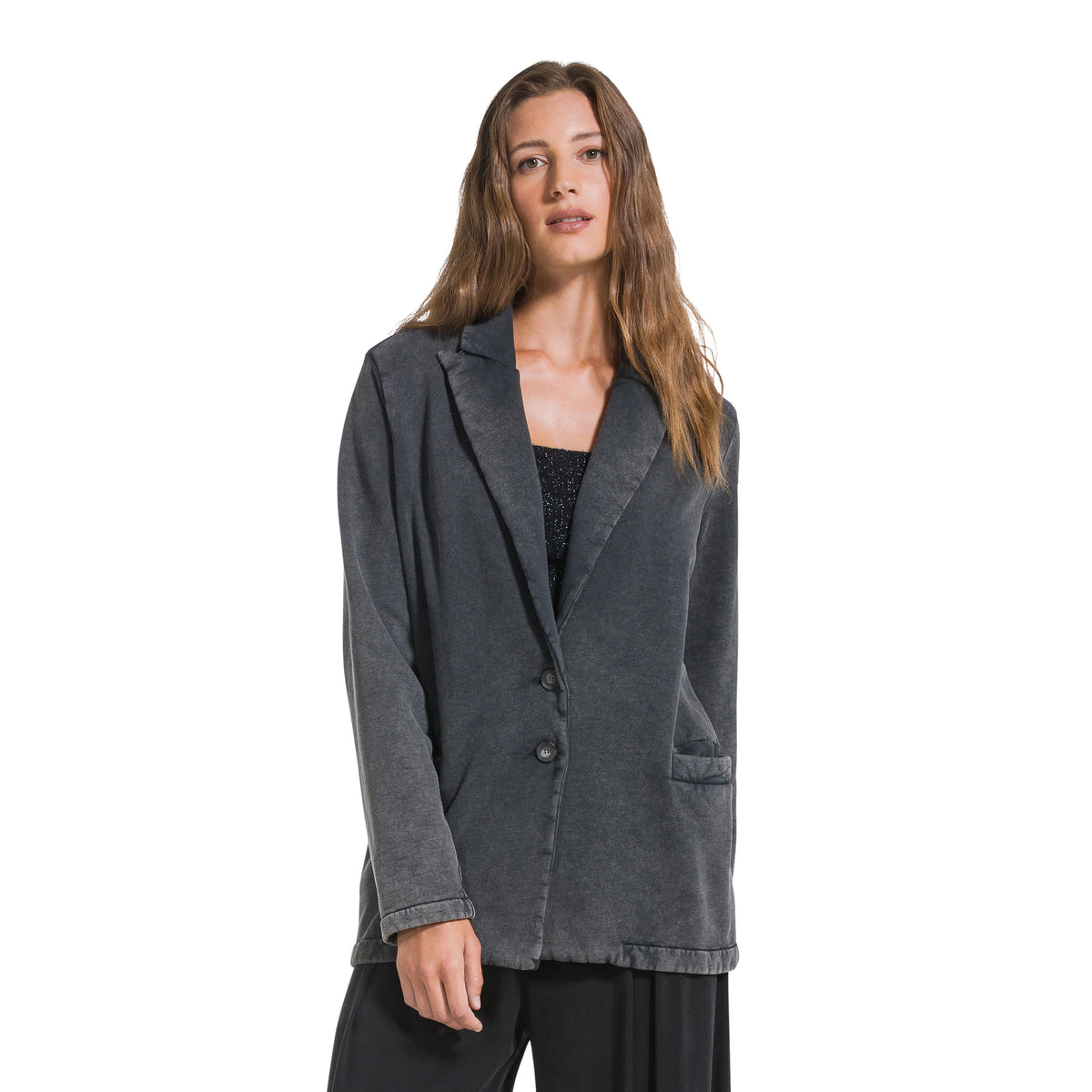 DEHA BLAZER IN FELPA - Grigio scuro - immagine principale