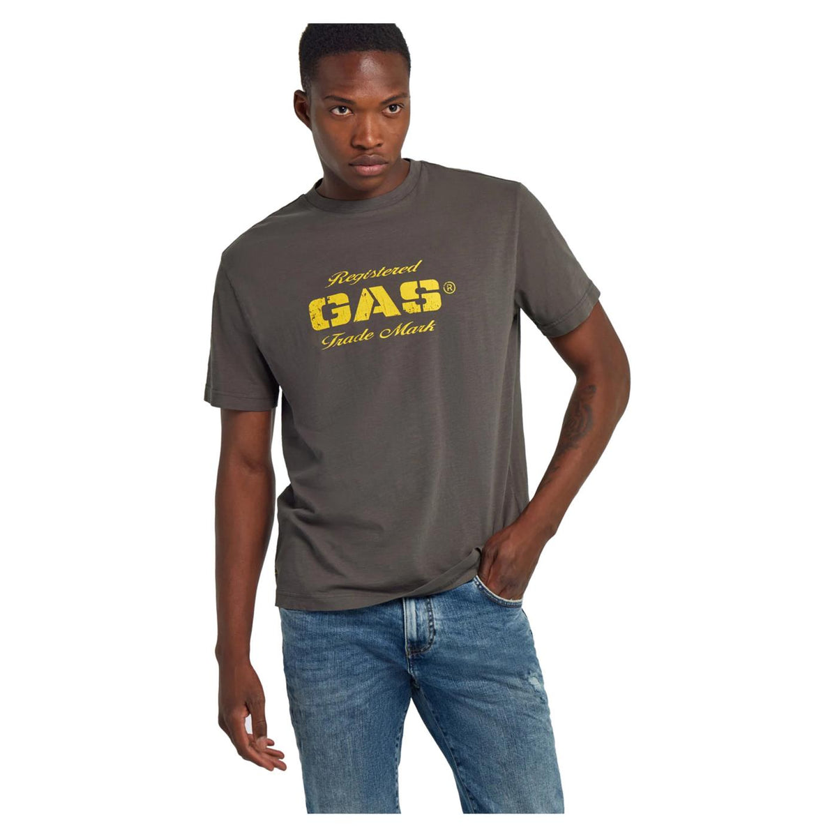 GAS T-SHIRT DHARIS MC - Grigio scuro - vista 3