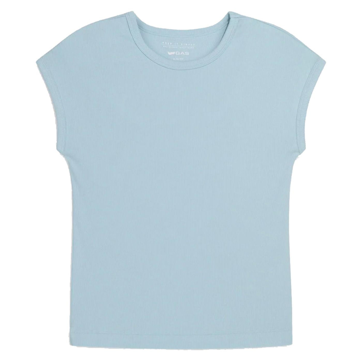 GAS T-SHIRT W HANIS MC CREW - Azzurro - vista 2