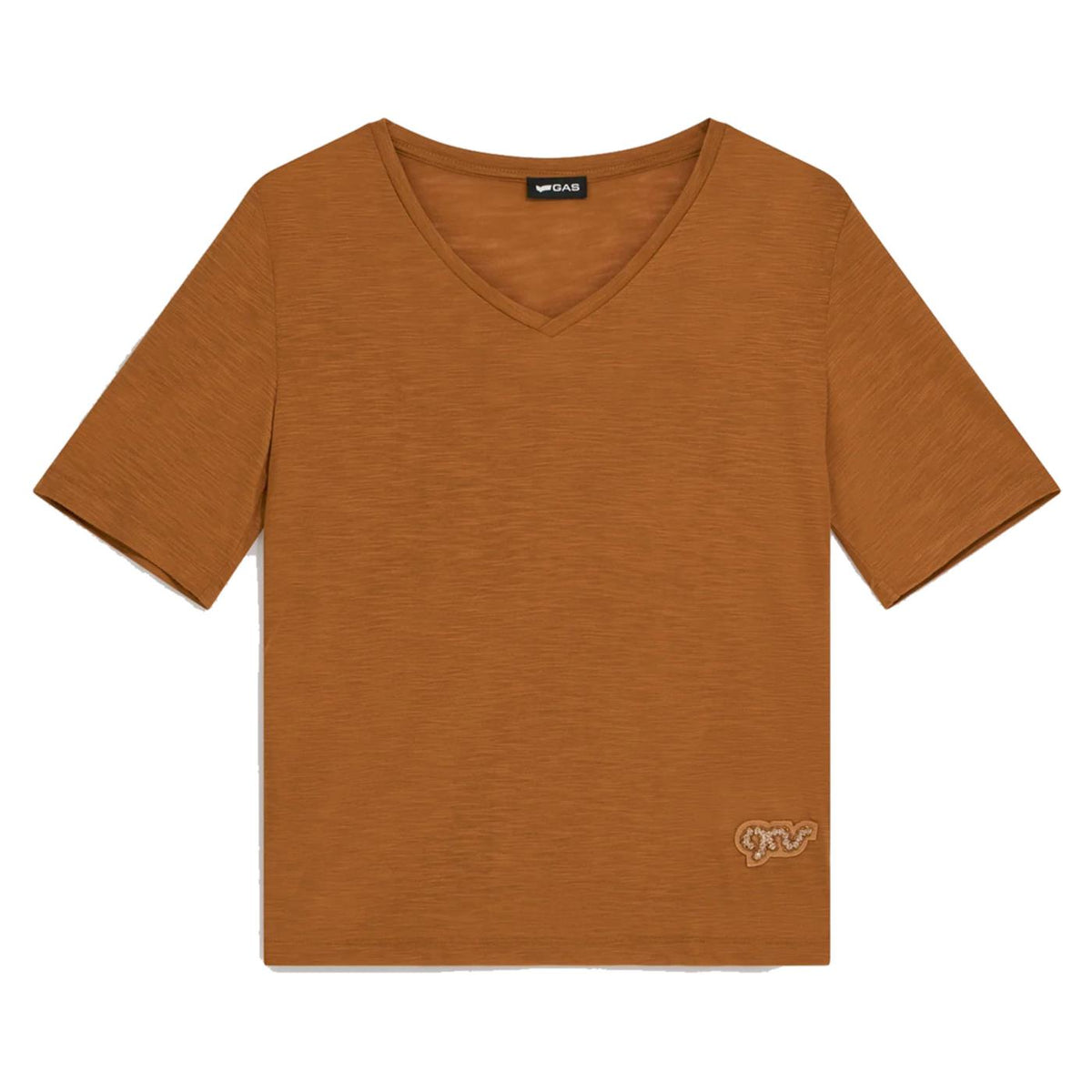 GAS T-SHIRT W ZIRA LIGHT SLUB - Marrone chiaro - vista 2