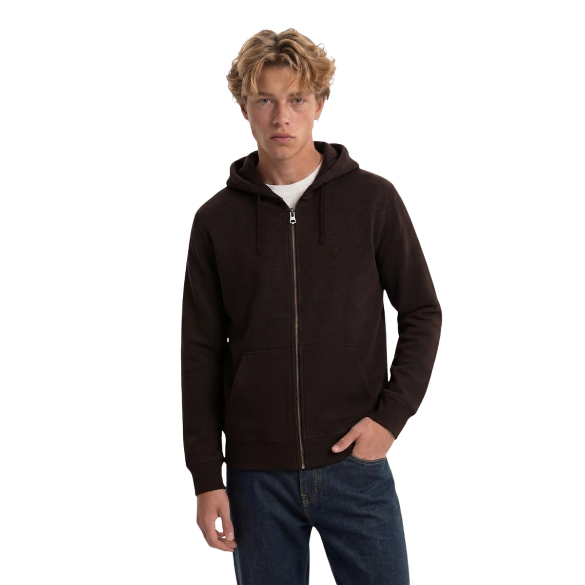 SUPERDRY ESSENTIAL LOGO ZIPHOOD - Marrone scuro - immagine principale
