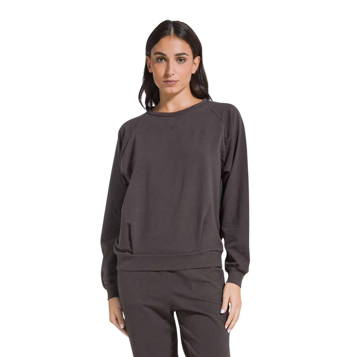 DEHA FELPA GIROCOLLO STRETCH - Grigio scuro - immagine principale