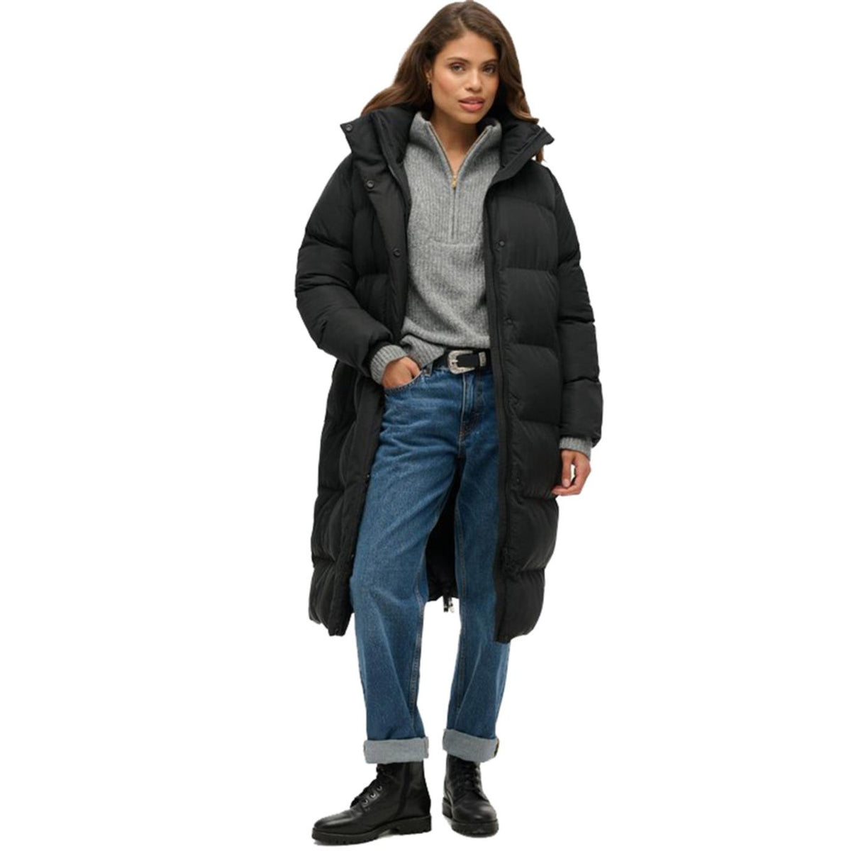 SUPERDRY LONGLINE HOODED PUFFER W - seconda immagine