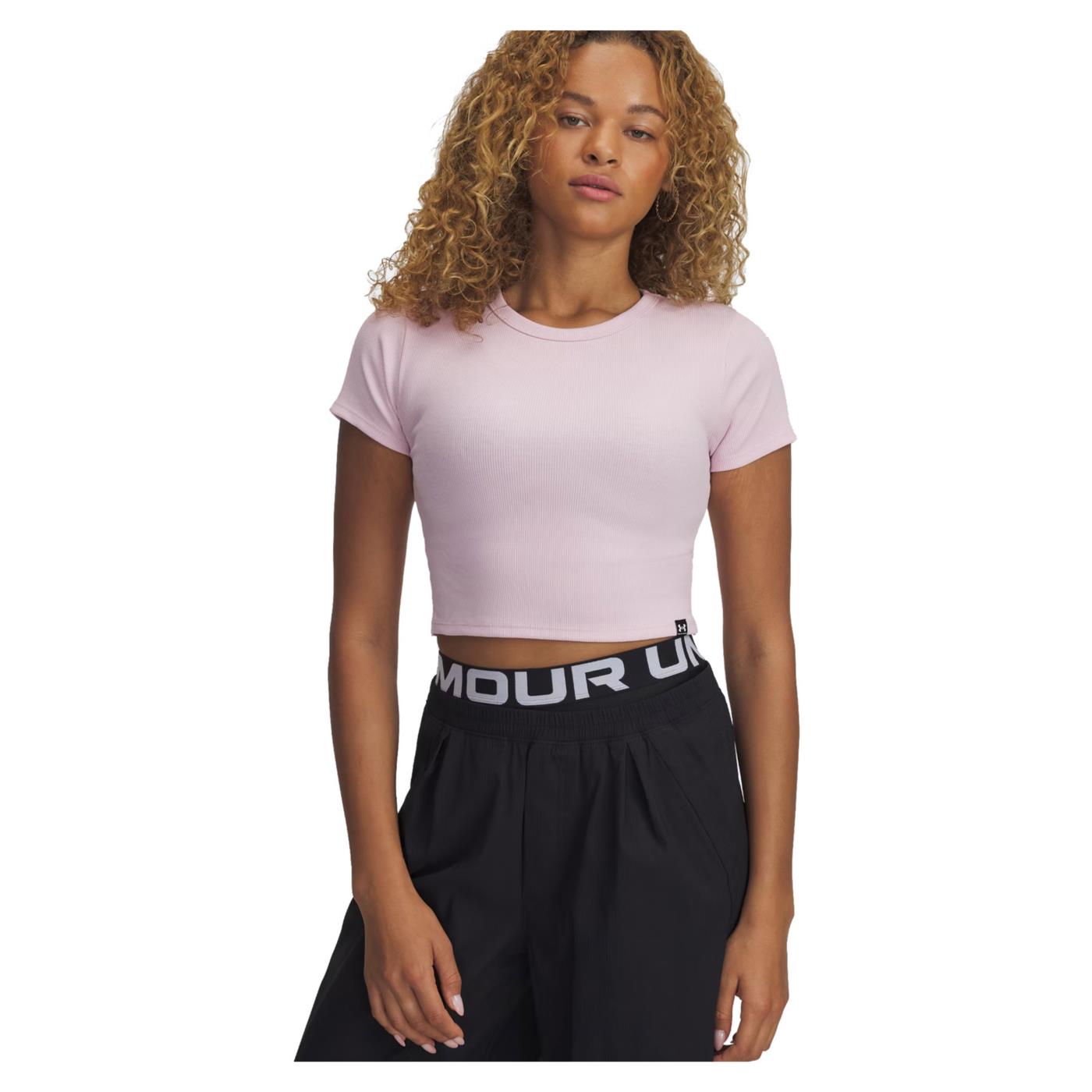 UNDER ARMOR W RIVAL RIB BABY TEE