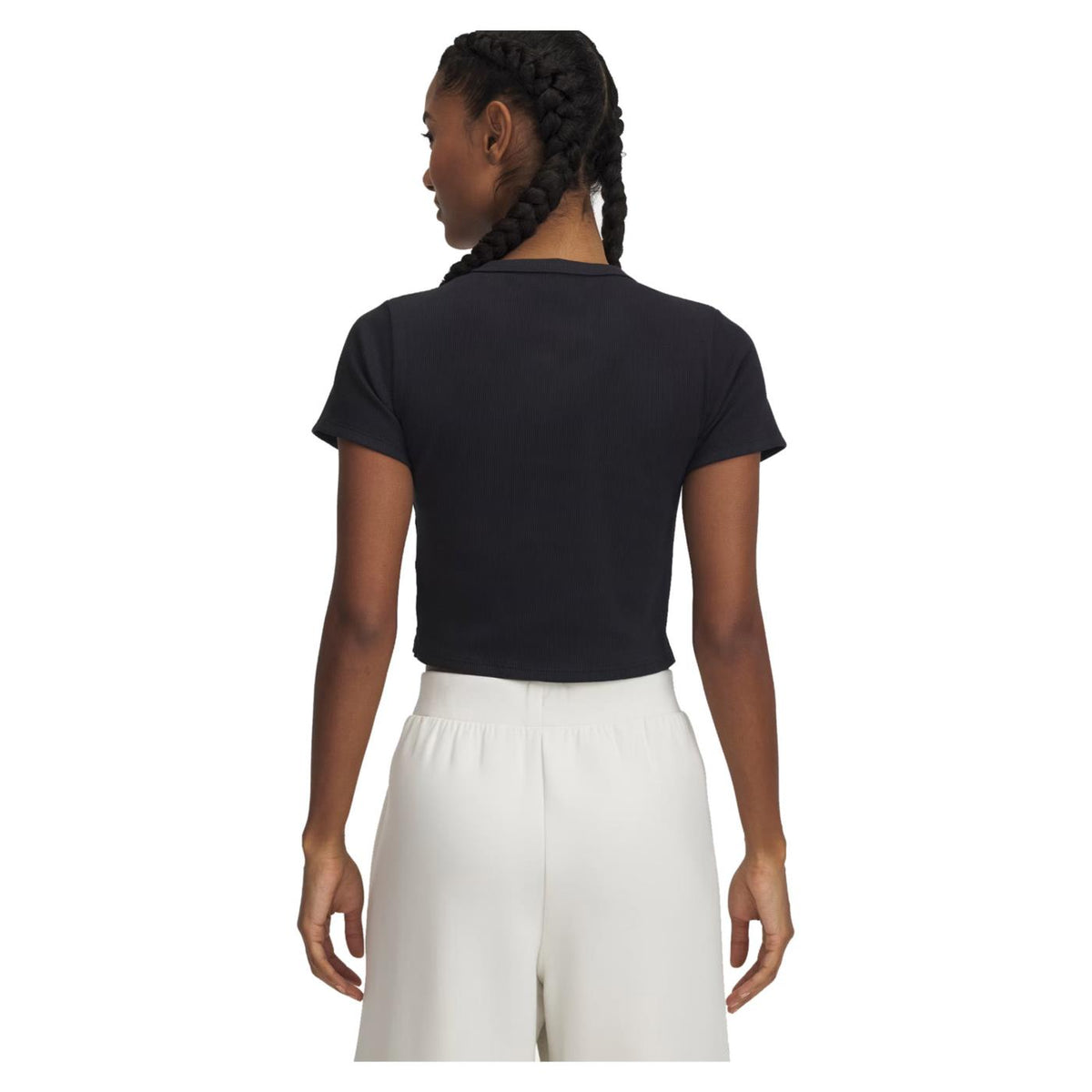 UNDER ARMOUR W RIVAL RIB BABY TEE - Nero - vista 2