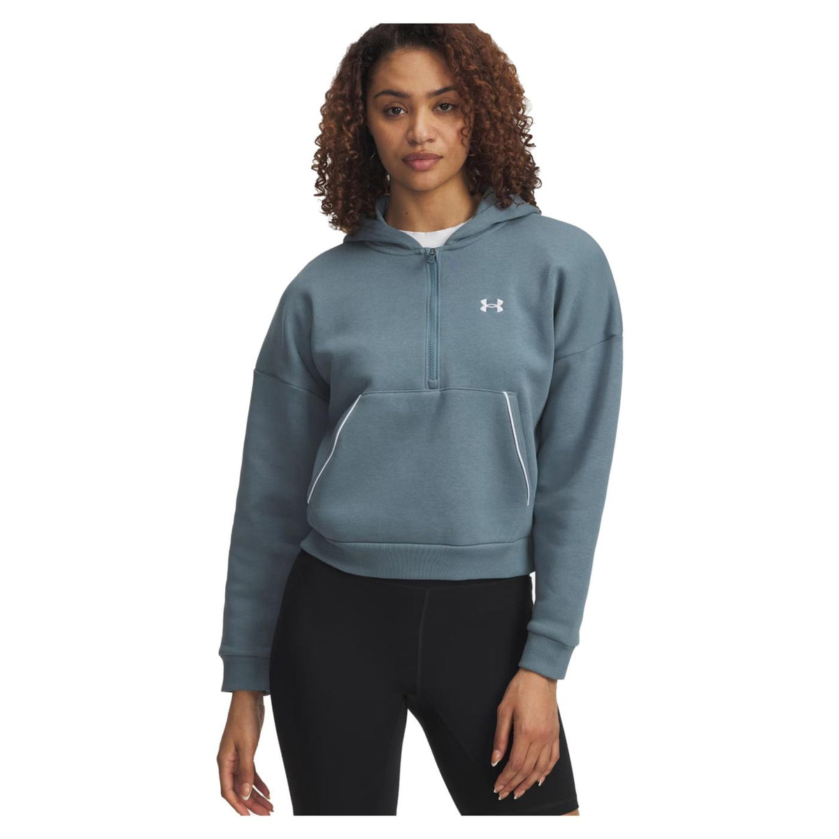 UNDER ARMOUR RIVAL FLC PIPED HZ HOODIE - Grigio scuro - vista 3
