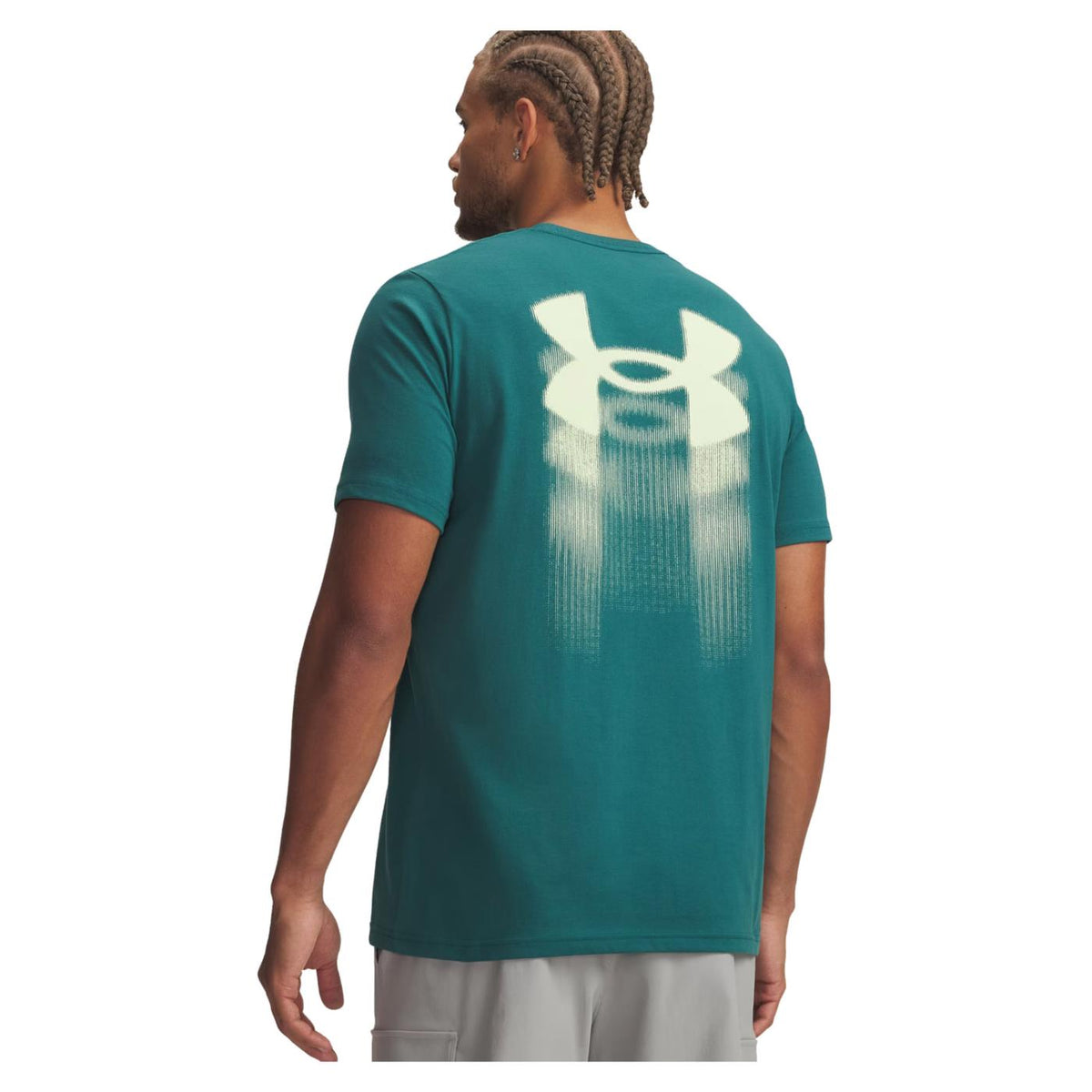 UNDER ARMOUR BLUR LOGO SS TEE - Turchese - vista 2