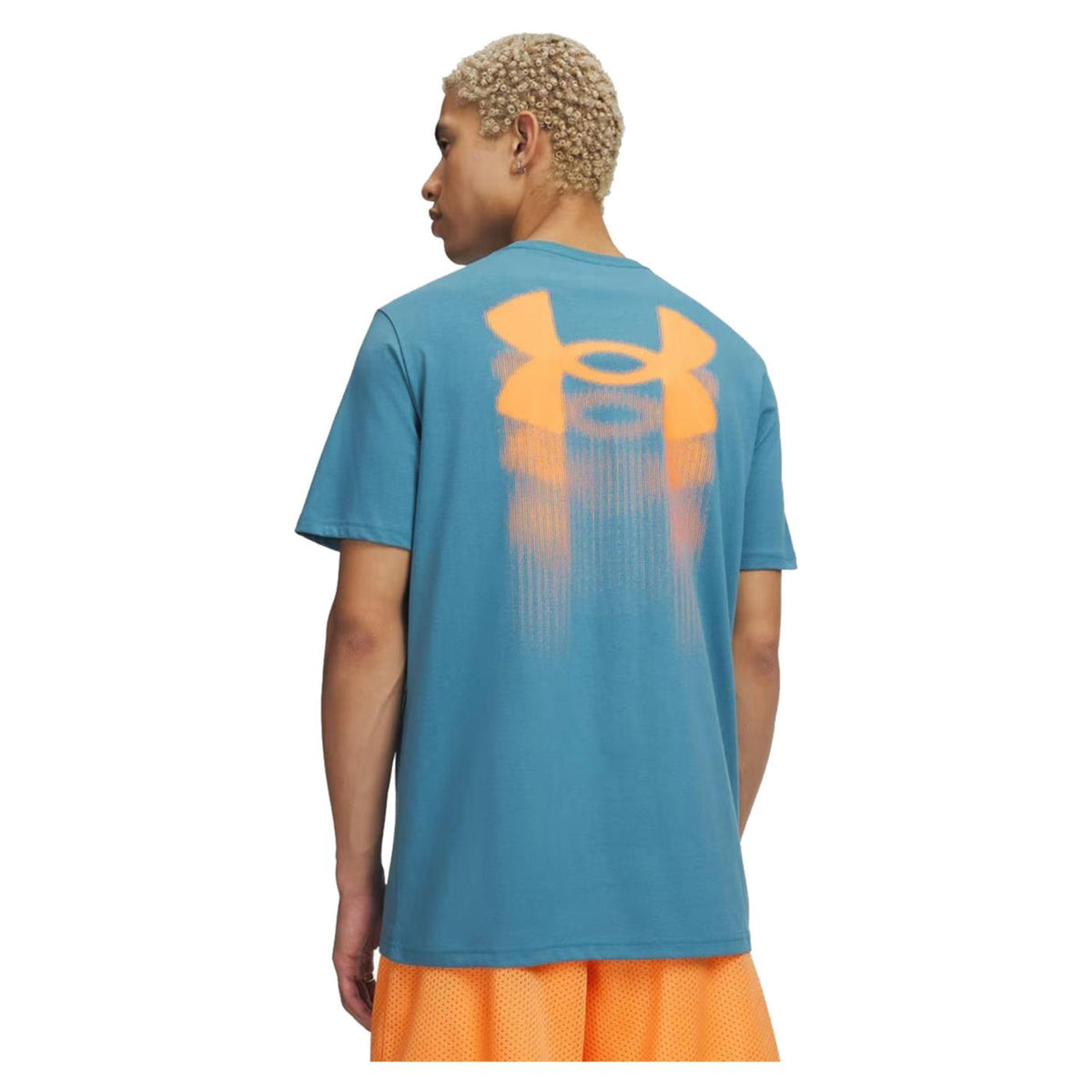 UNDER ARMOUR BLUR LOGO SS TEE - Turchese - vista 2