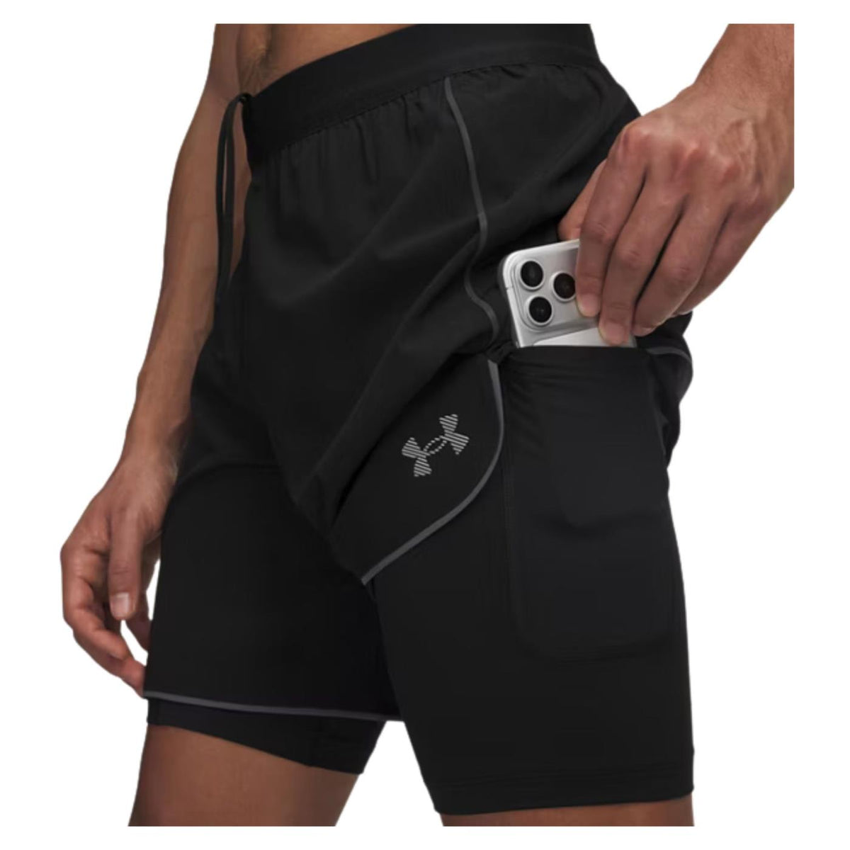 UNDER ARMOUR VELOCITI PRO 2-IN-1 SHORT - Nero - vista 3