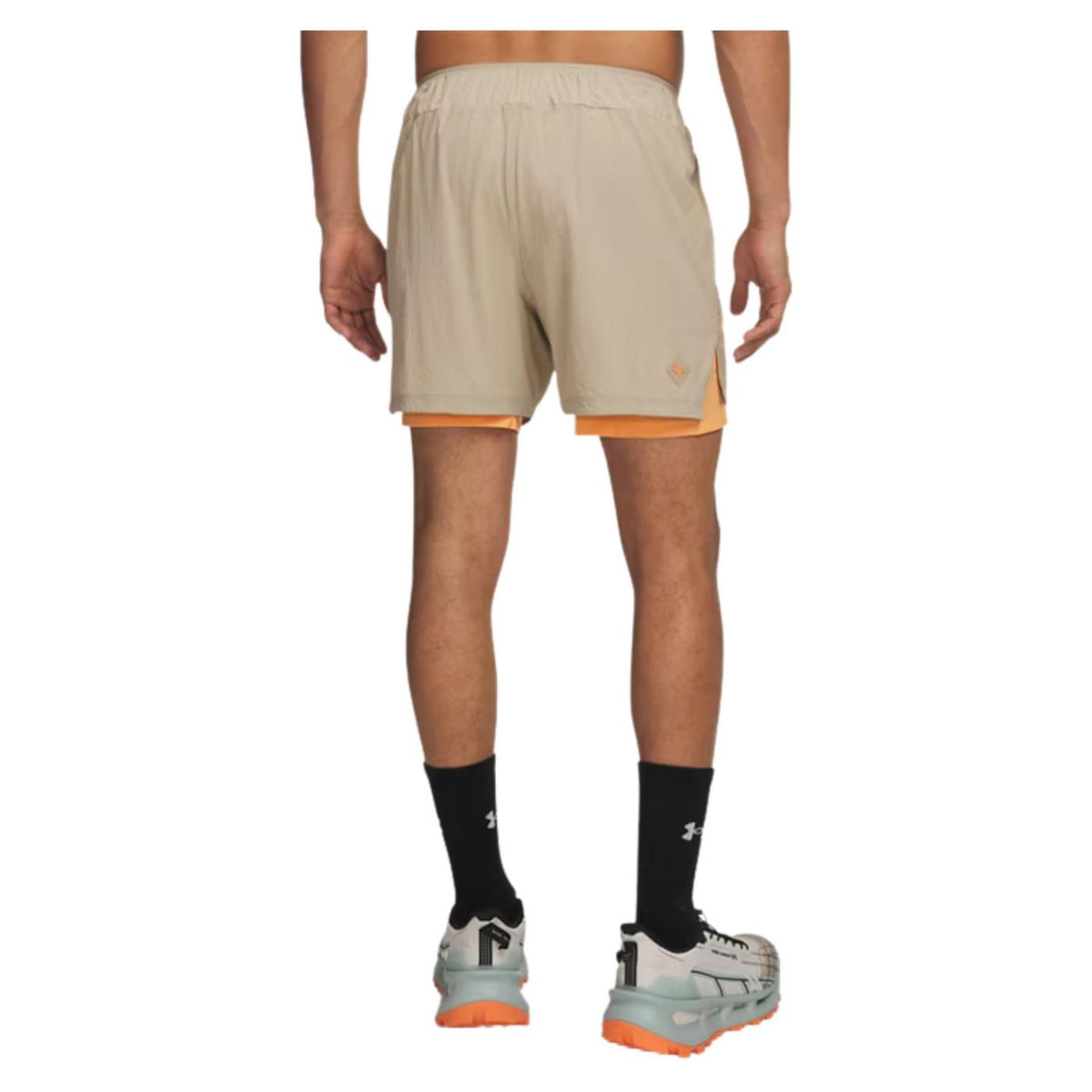 UNDER ARMOUR TRAIL RUN 5 LINED SHORT - Beige - vista 2