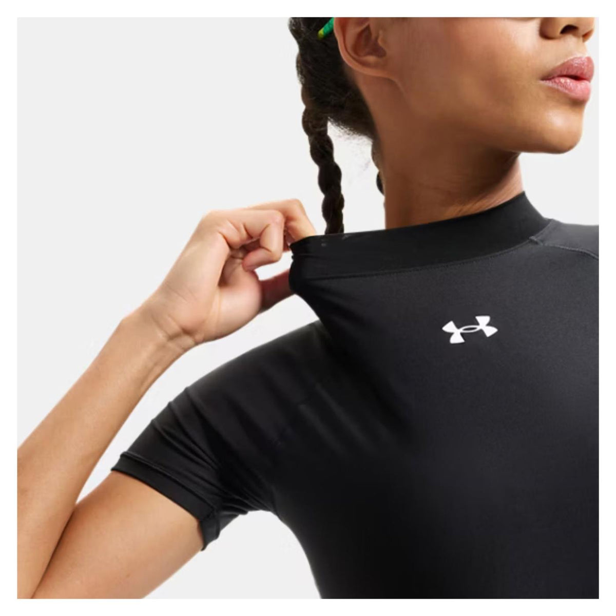 UNDER ARMOUR W HEATGEAR CROP MOCK TEE - Nero - vista 3