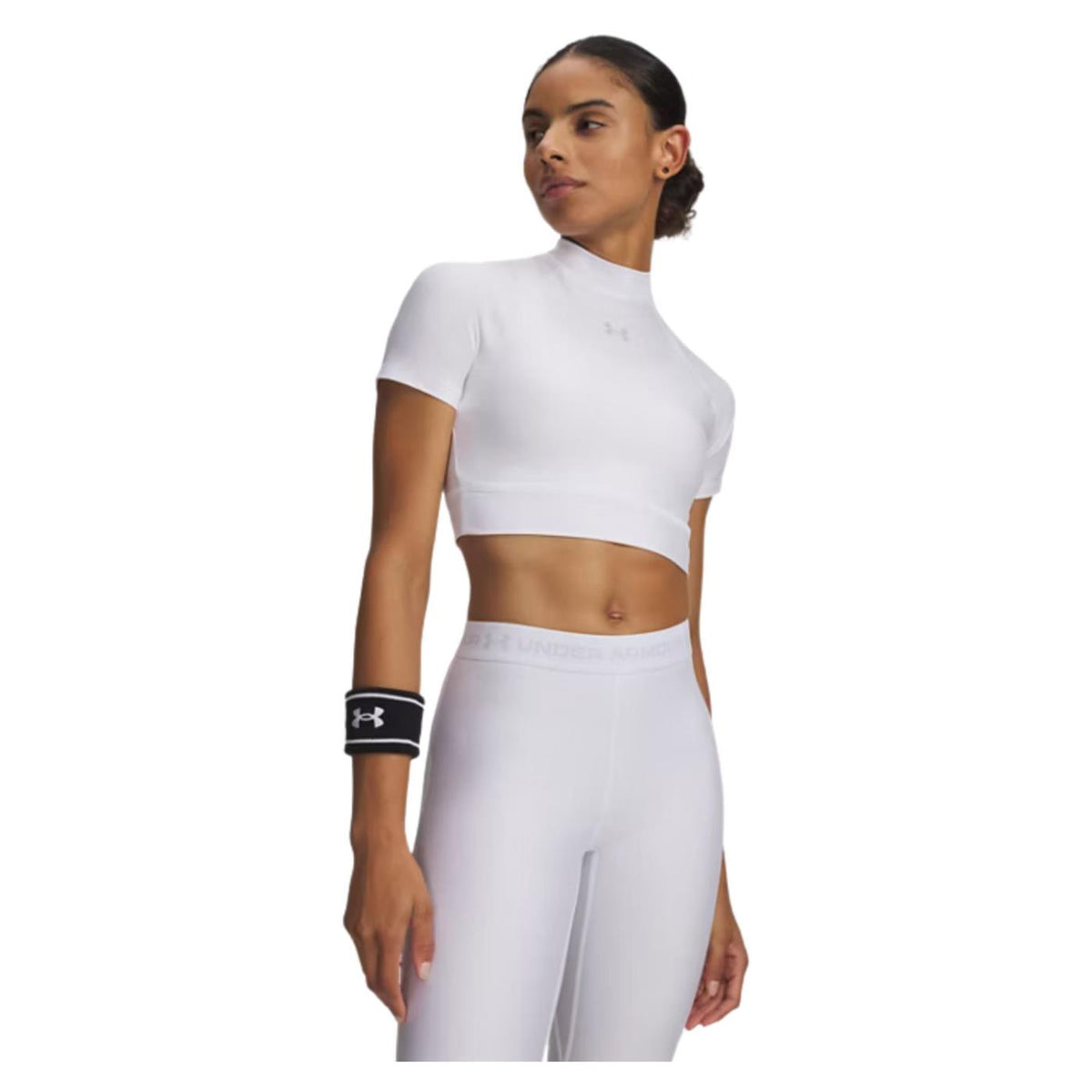 UNDER ARMOUR W HEATGEAR CROP MOCK TEE