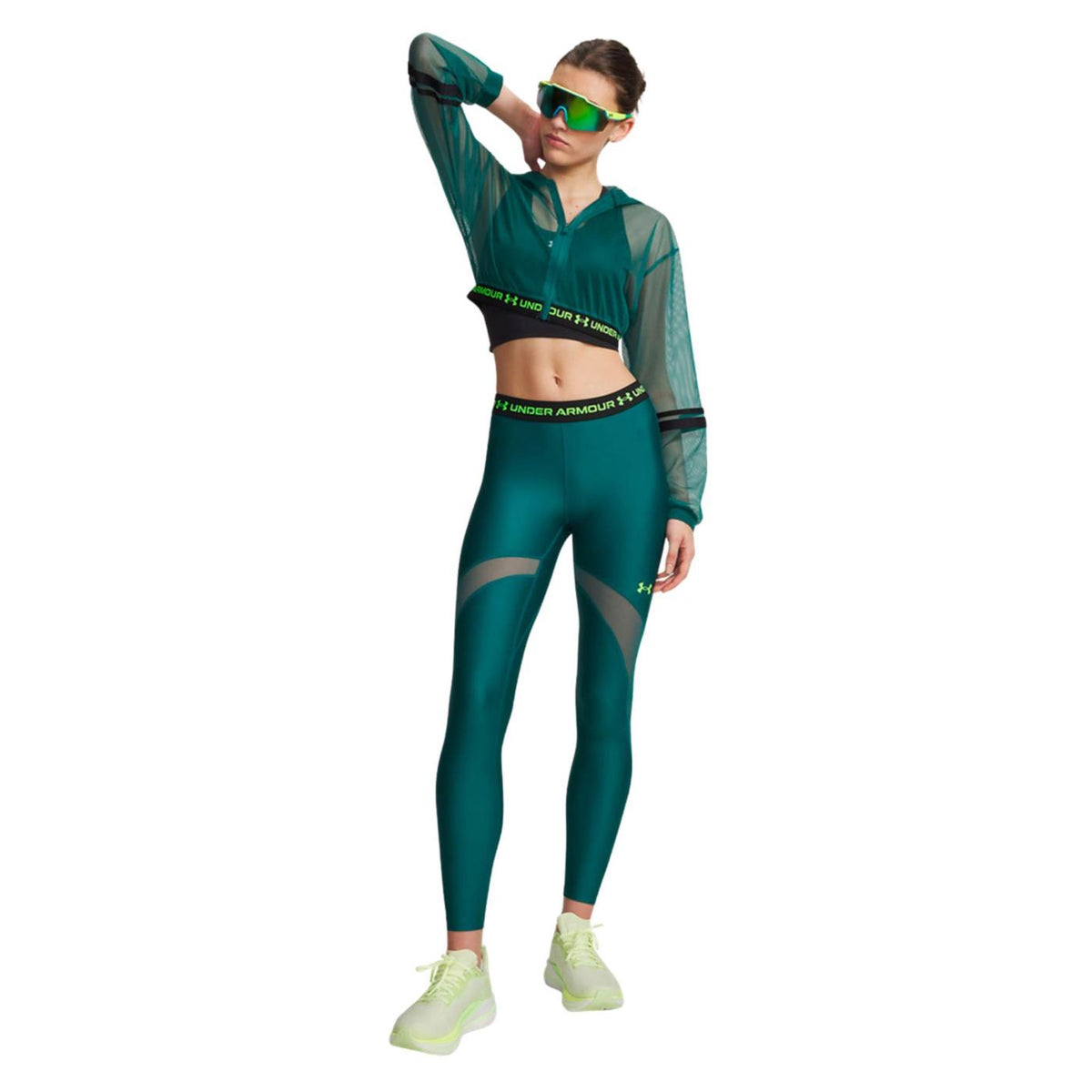 UNDER ARMOUR W HEATGEAR MESH LEGGING - Verde - vista 3