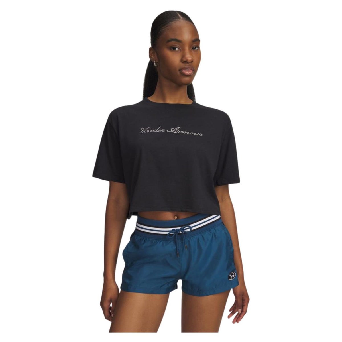 UNDER ARMOUR W WM CROP SS TEE - Nero - immagine principale